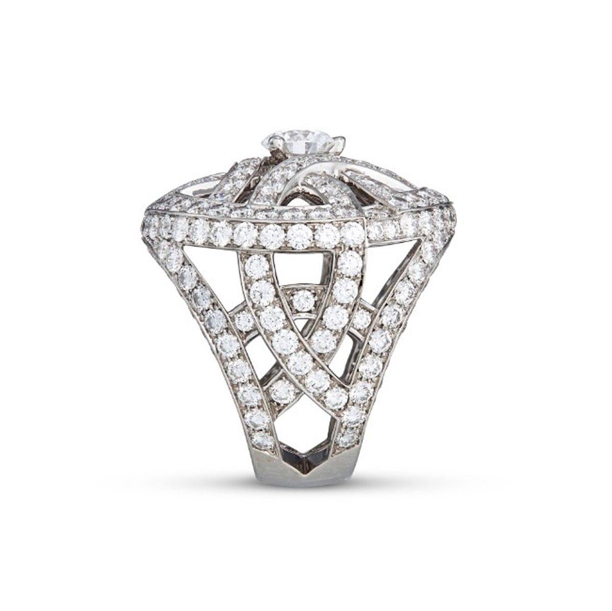 Cartier Ring aus Platin mit Diamant und Platin Damen im Angebot