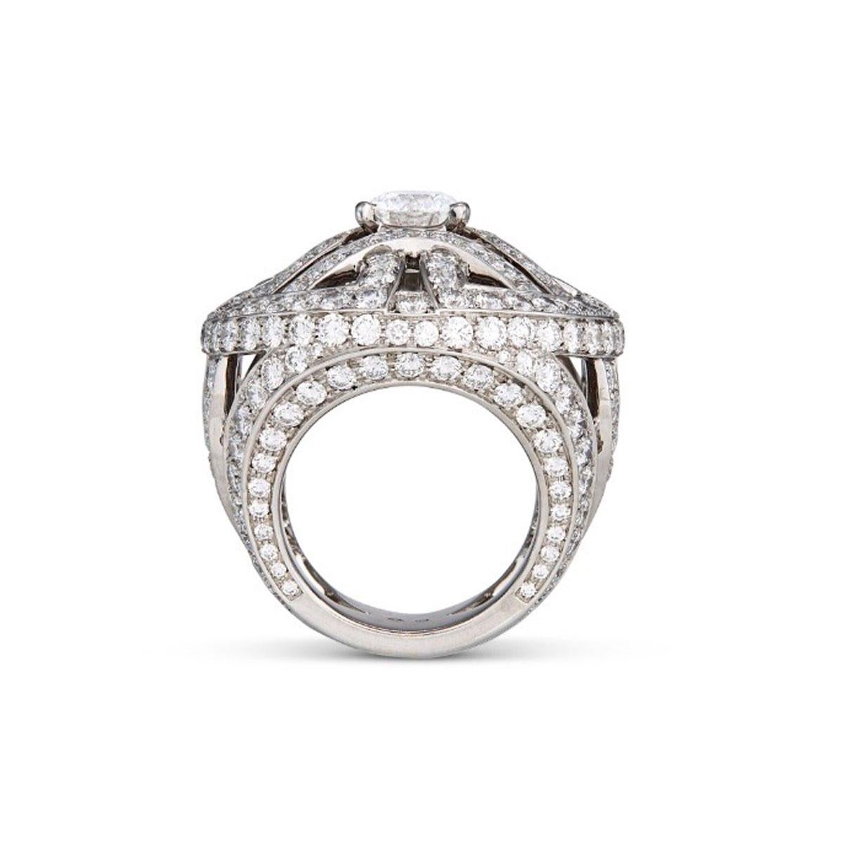 Cartier Ring aus Platin mit Diamant und Platin im Angebot 2