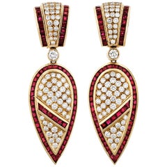 Cartier Diamond and Ruby Earrings