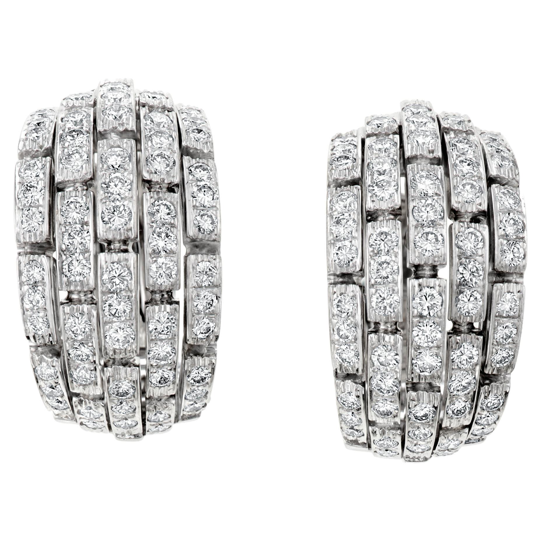 Cartier Diamond and White Gold 'Panther Figaro' Earrings For Sale