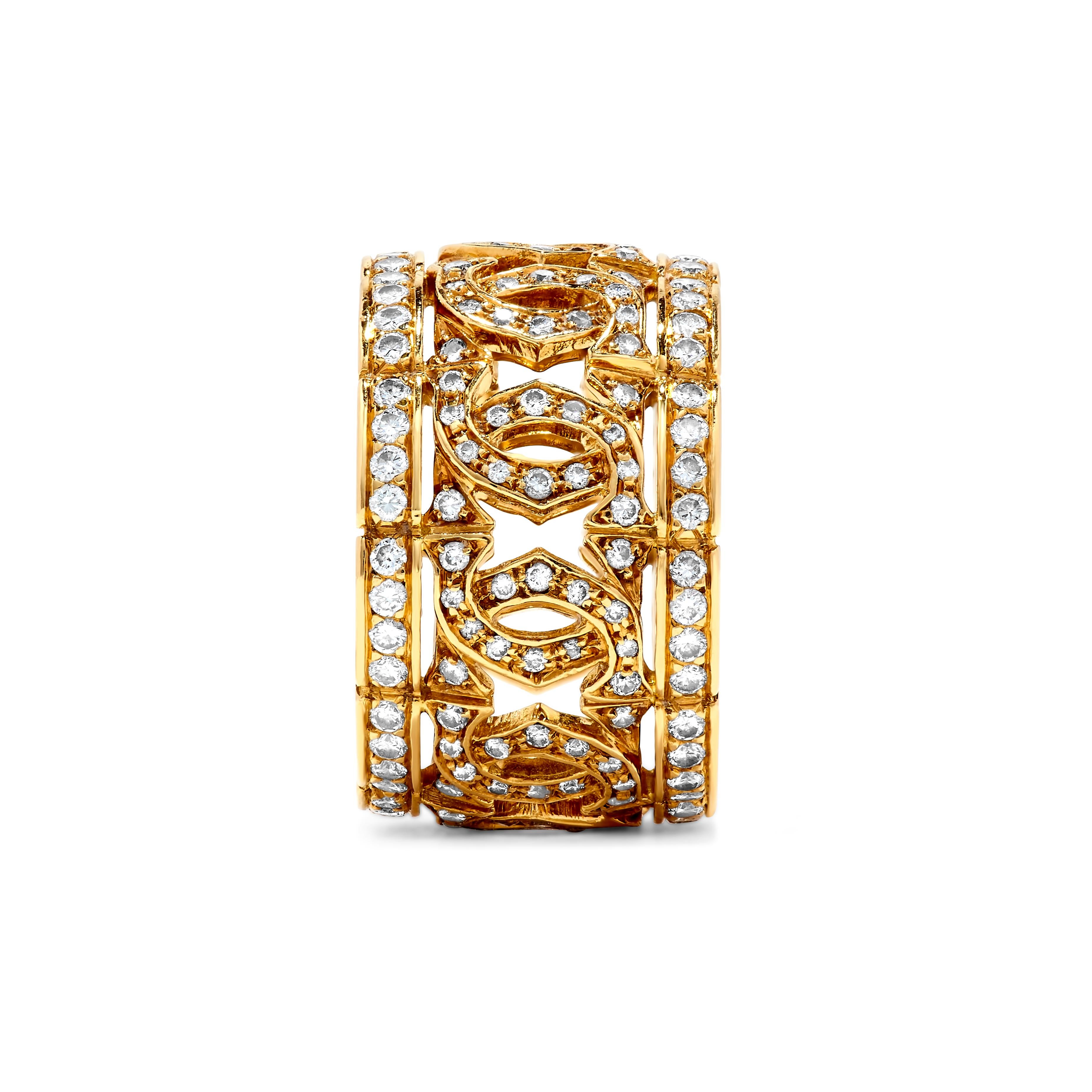 Taille ronde Cartier Bague en or jaune et diamants  en vente