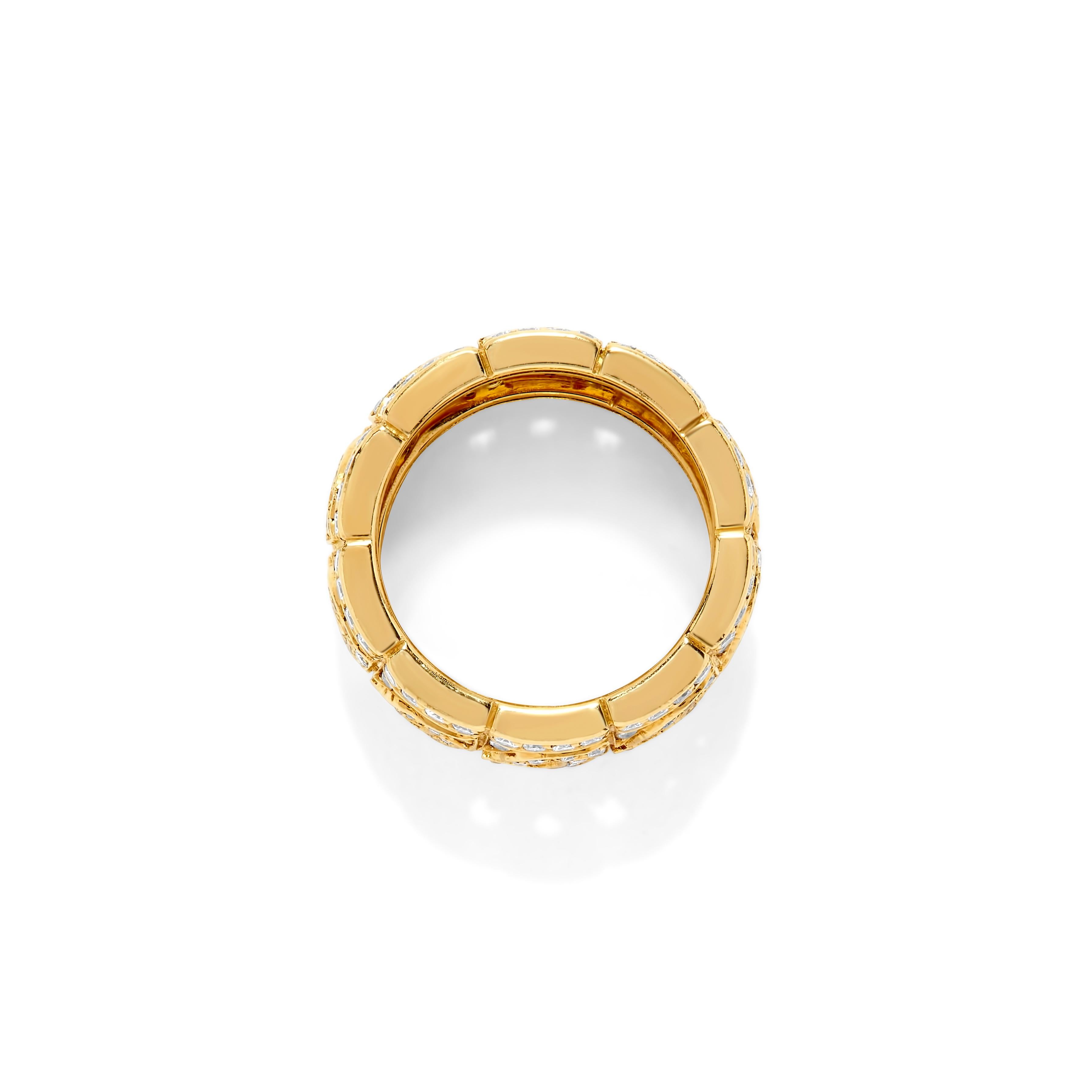 Round Cut Cartier Diamond and Yellow Gold Ring  For Sale