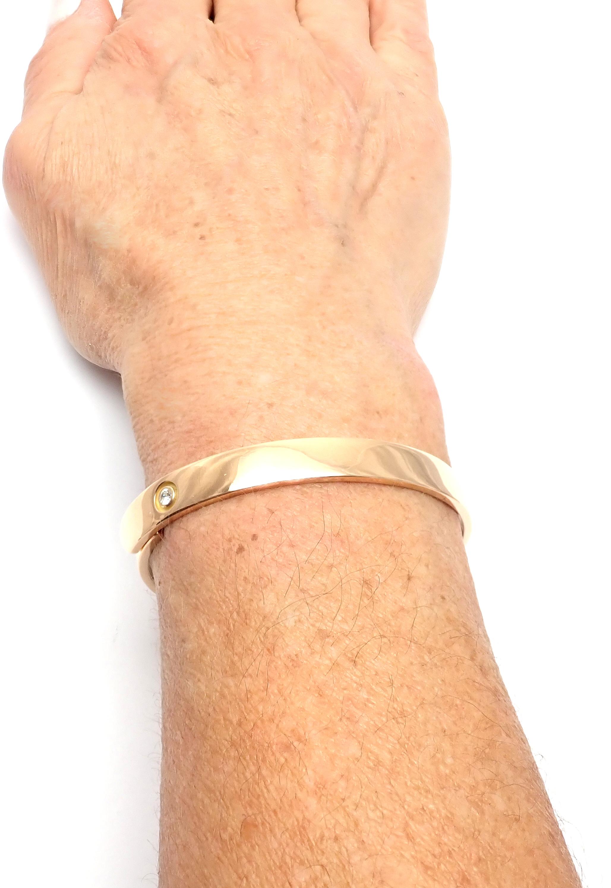 Cartier Diamond Anniversary Rose Gold Bangle Bracelet In Excellent Condition In Holland, PA