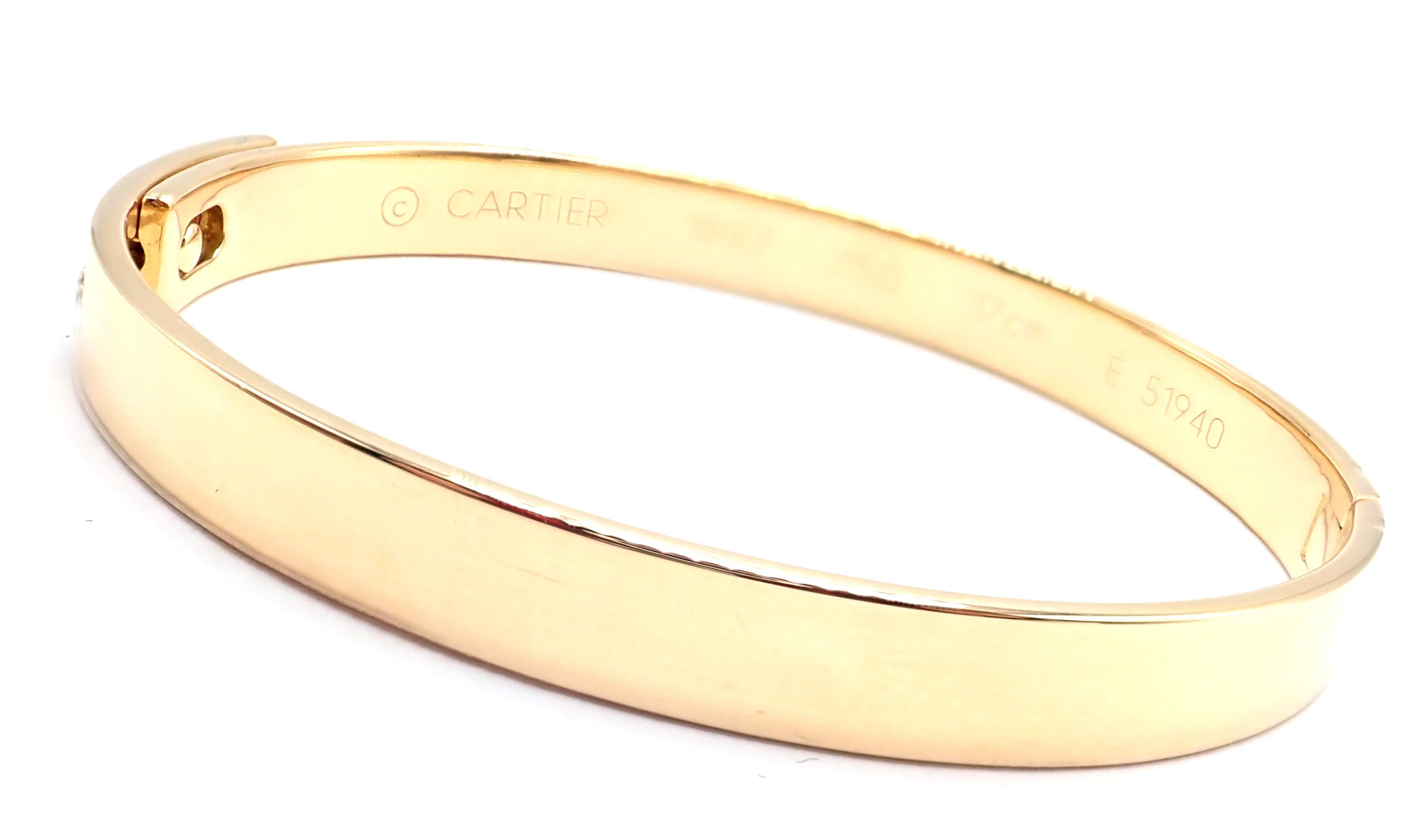 Cartier, bracelet jonc anniversaire en or jaune et diamants, taille 17 Unisexe en vente