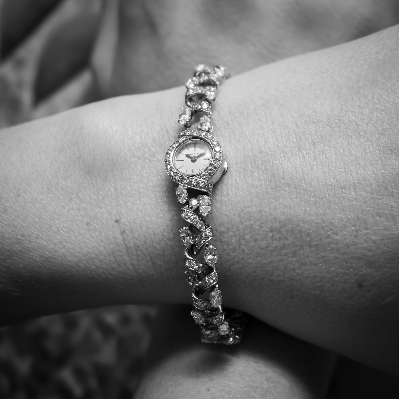 Women's Cartier Diamond Back Winder Wristwatch, Circa 1950