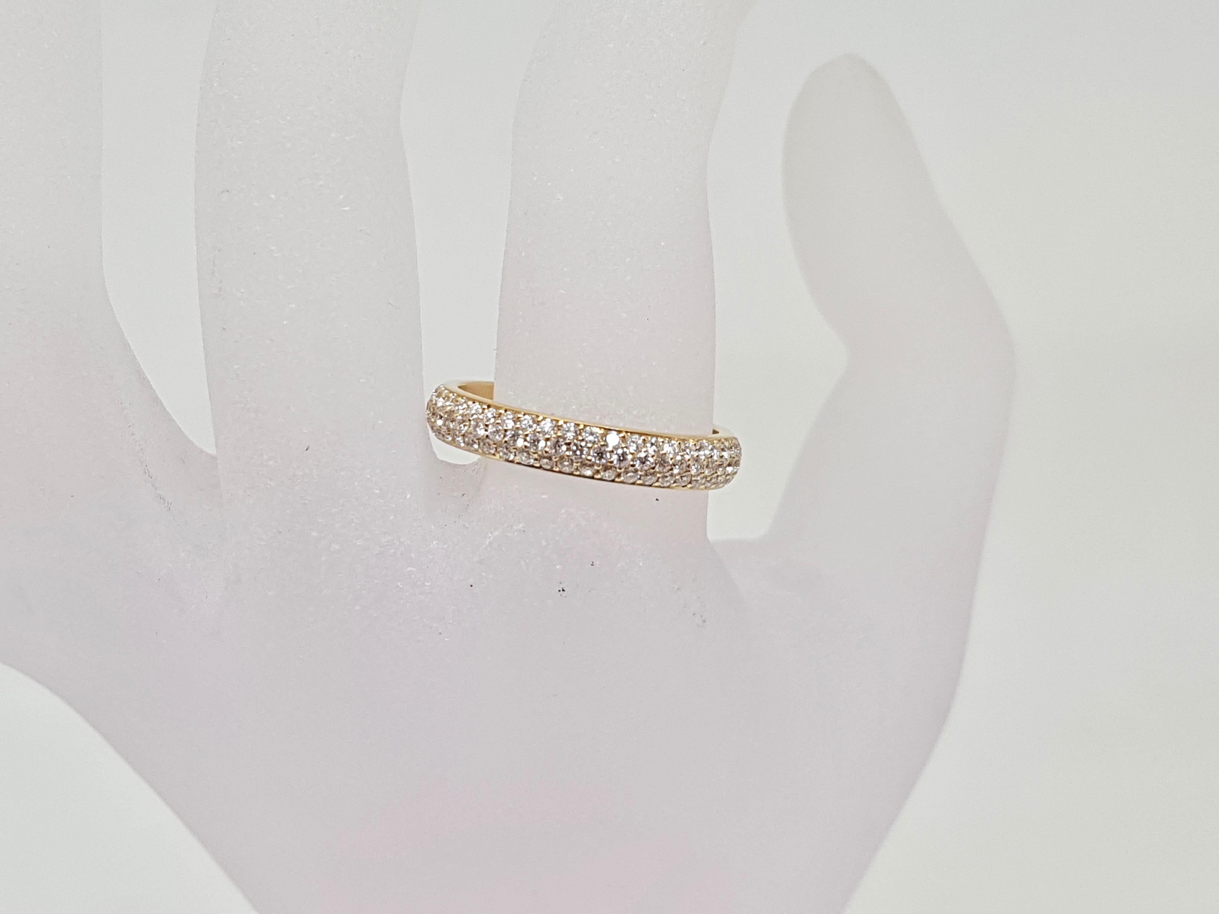 Cartier Diamond Band Ring Yellow Gold 1.38 Carat 5