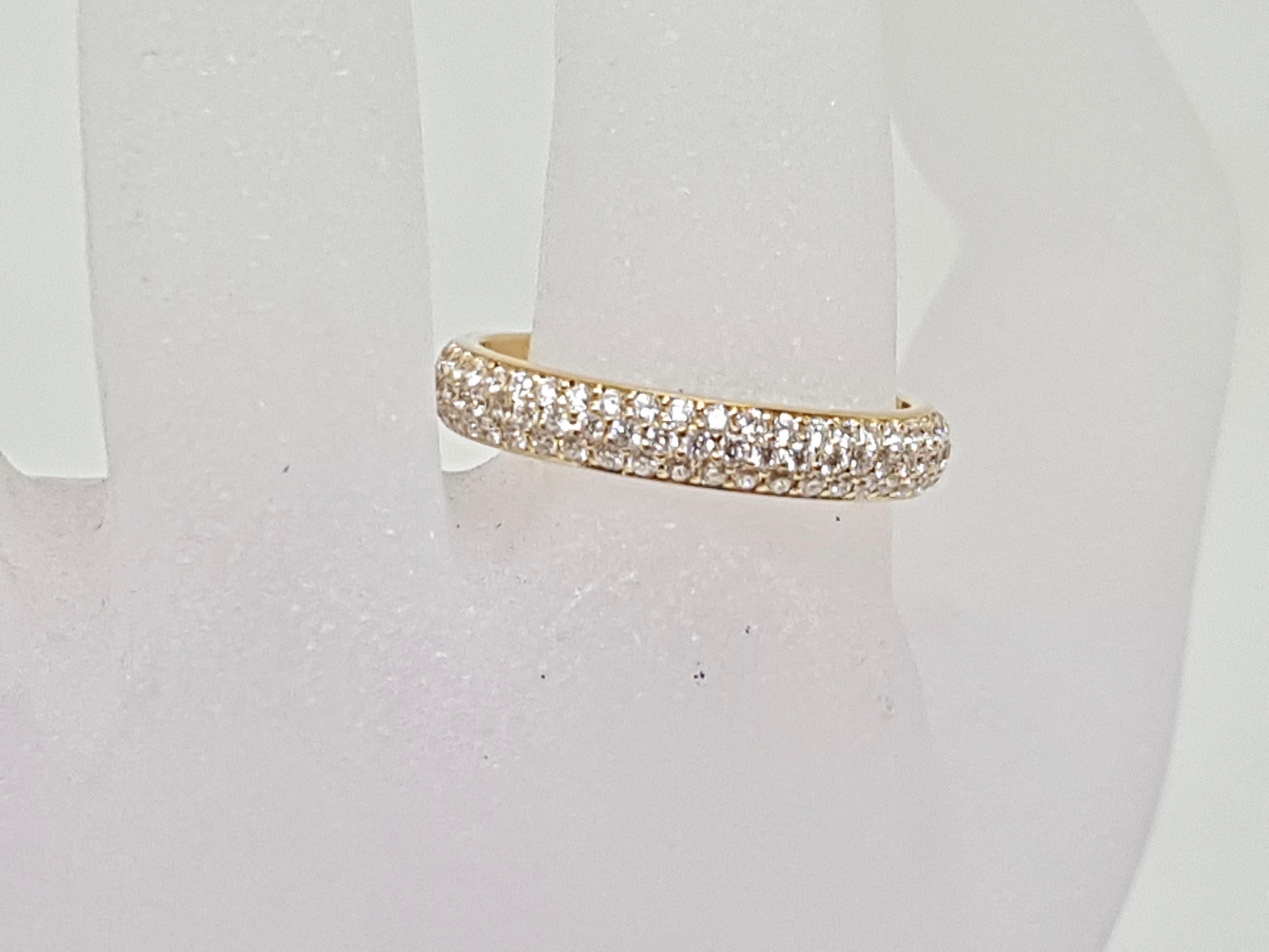 Cartier Diamond Band Ring Yellow Gold 1.38 Carat 6