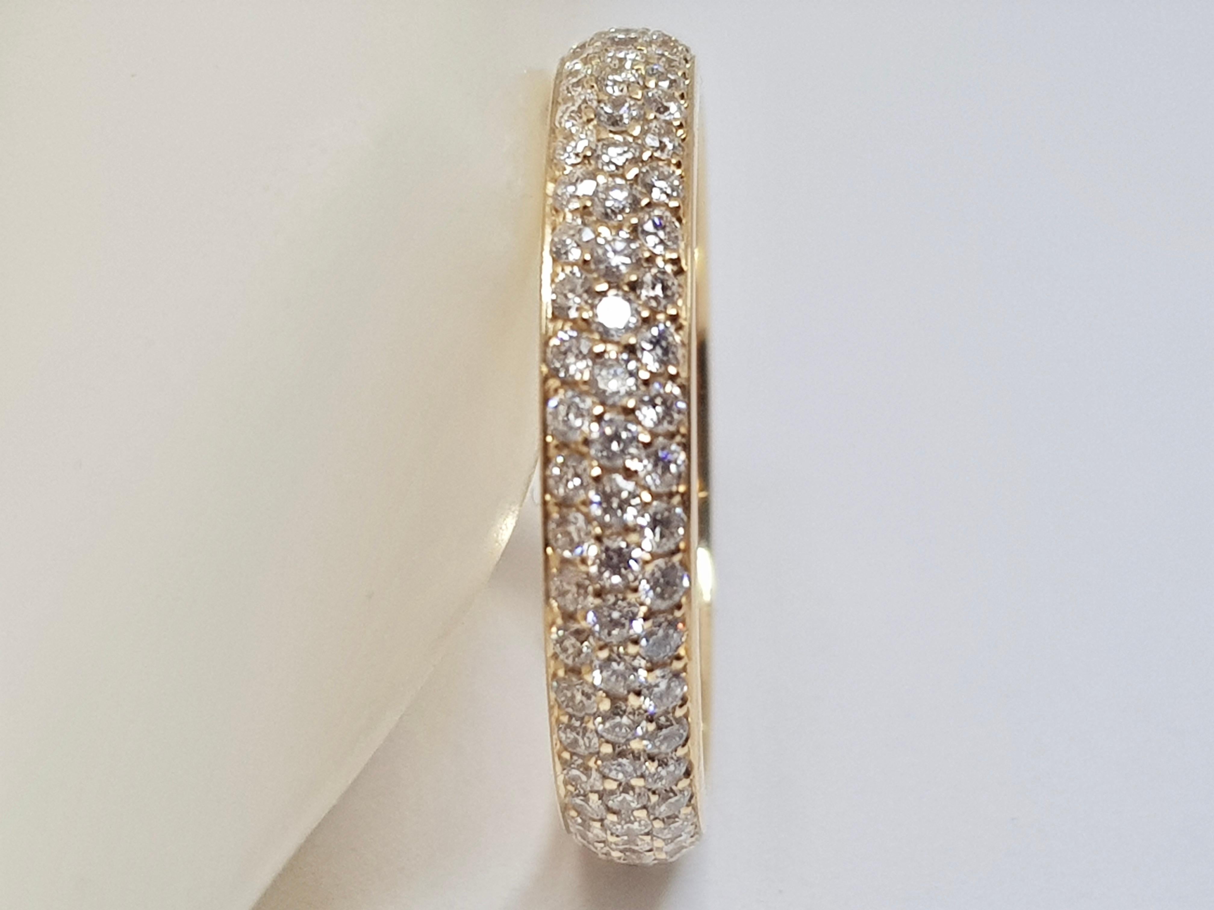 Cartier Diamond Band Ring Yellow Gold 1.38 Carat 11