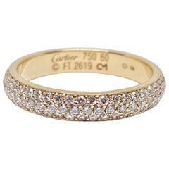 Cartier Diamond Band Ring Yellow Gold 1.38 Carat