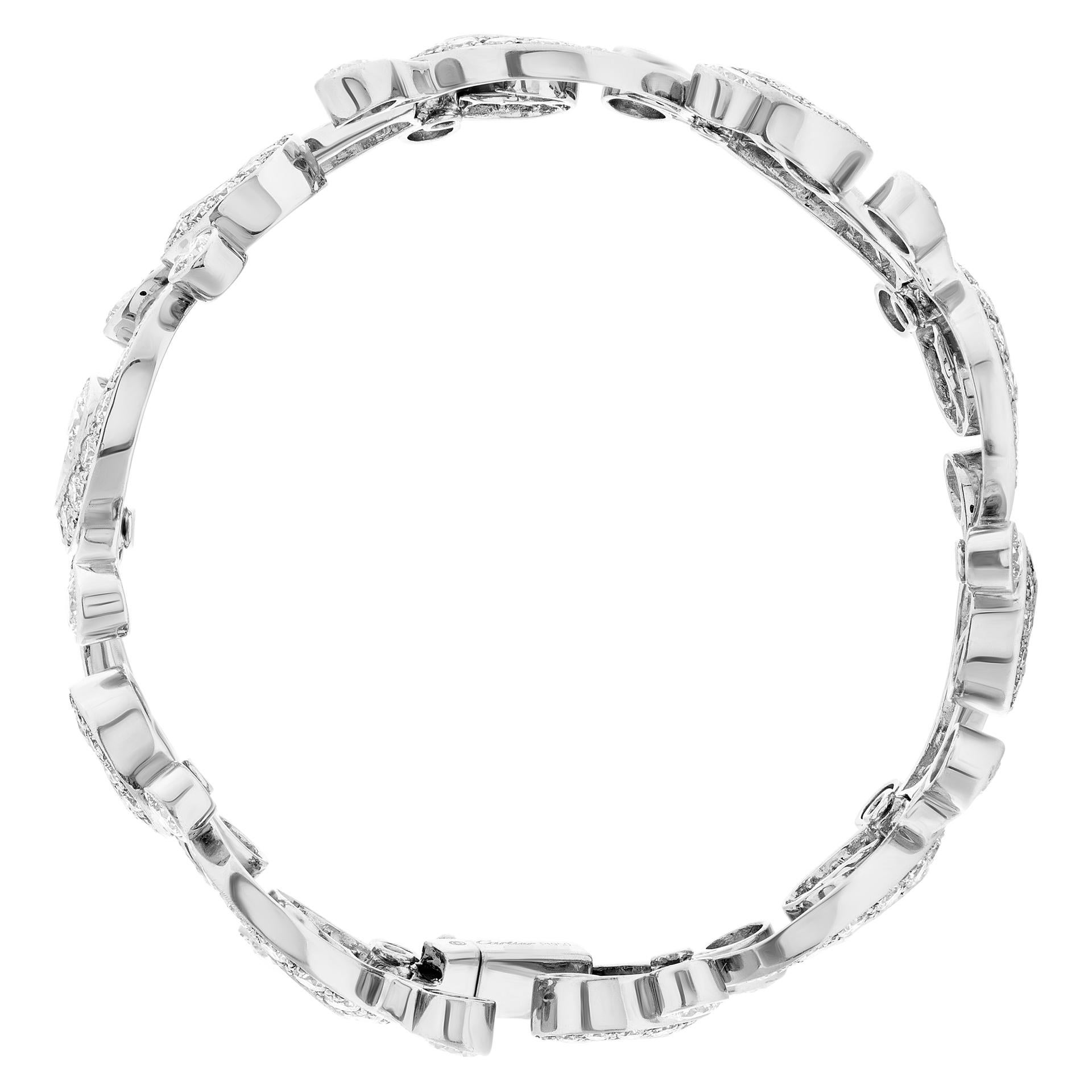 Modern Cartier Diamond Bangle Bracelet in Platinum