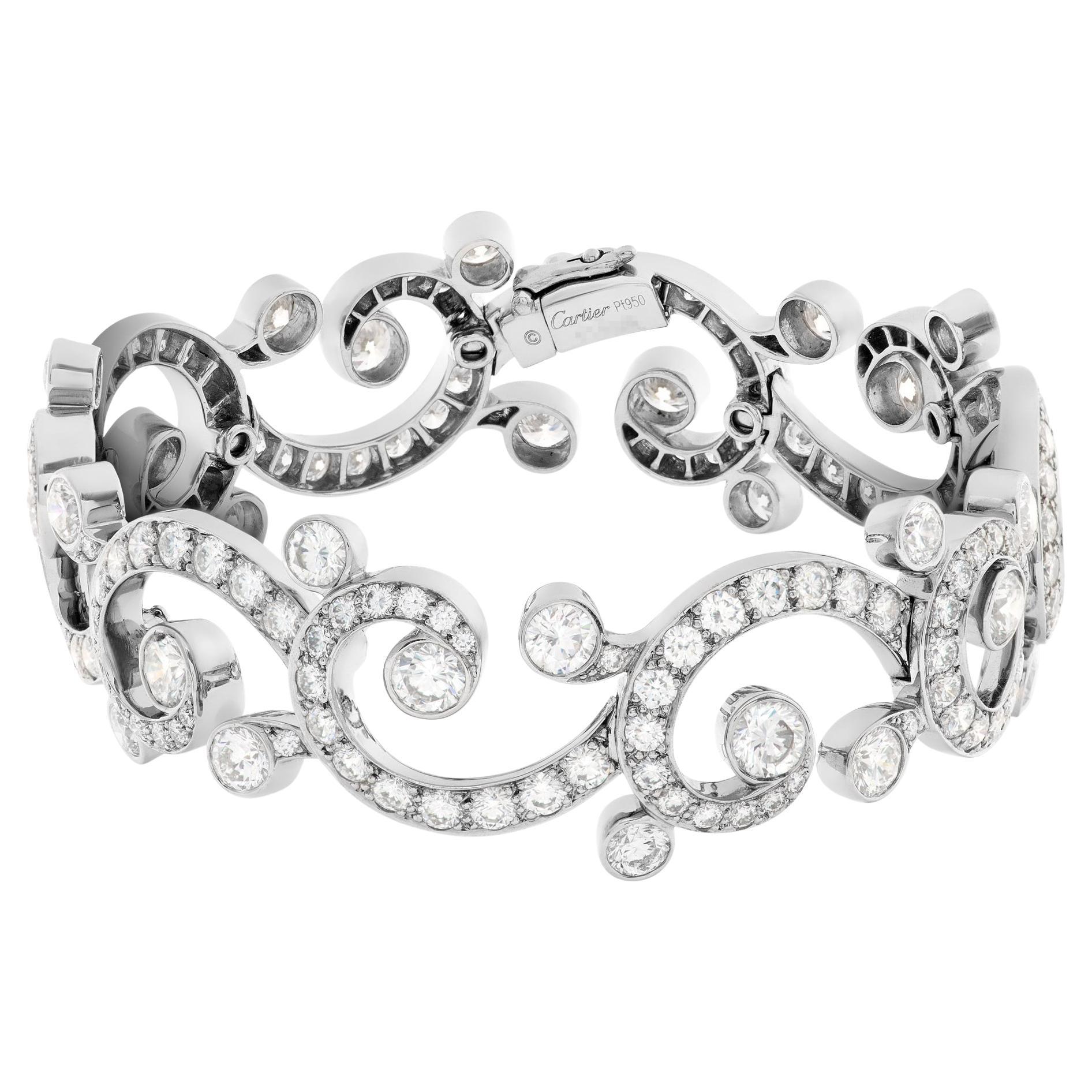 Cartier Diamond Bangle Bracelet in Platinum