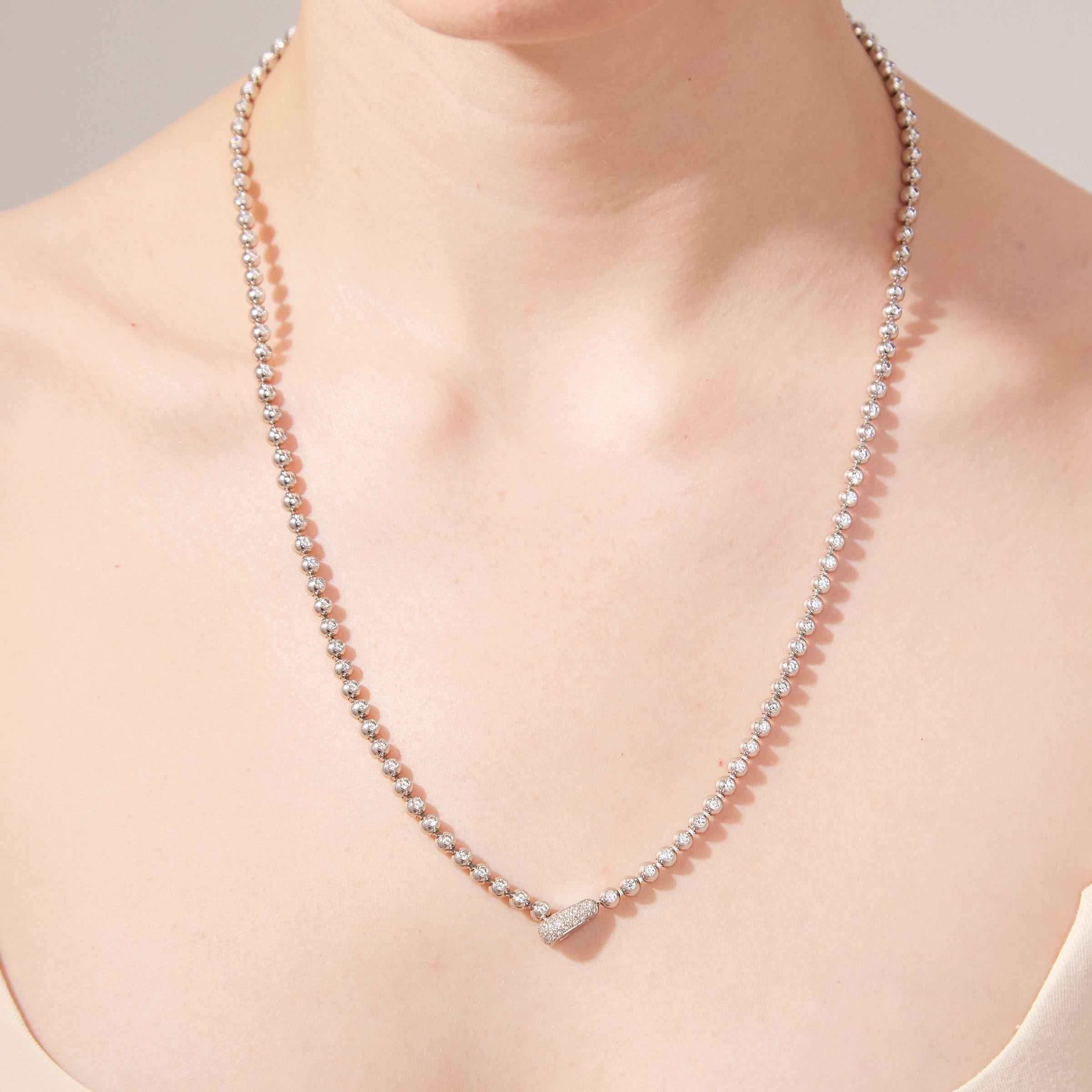 Cartier 7cts Diamond Bead Adjustable Long Necklace in 18K Gold at 1stDibs cartier diamond tennis necklace