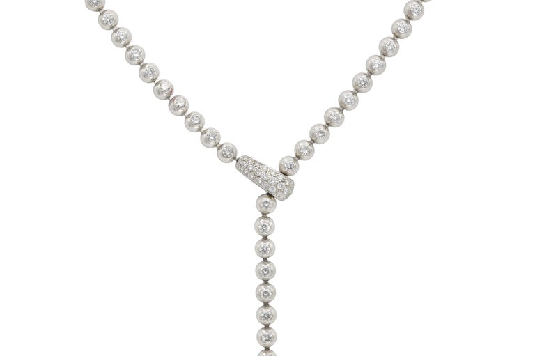 Cartier Diamond Beaded "Y" Necklace at 1stDibs