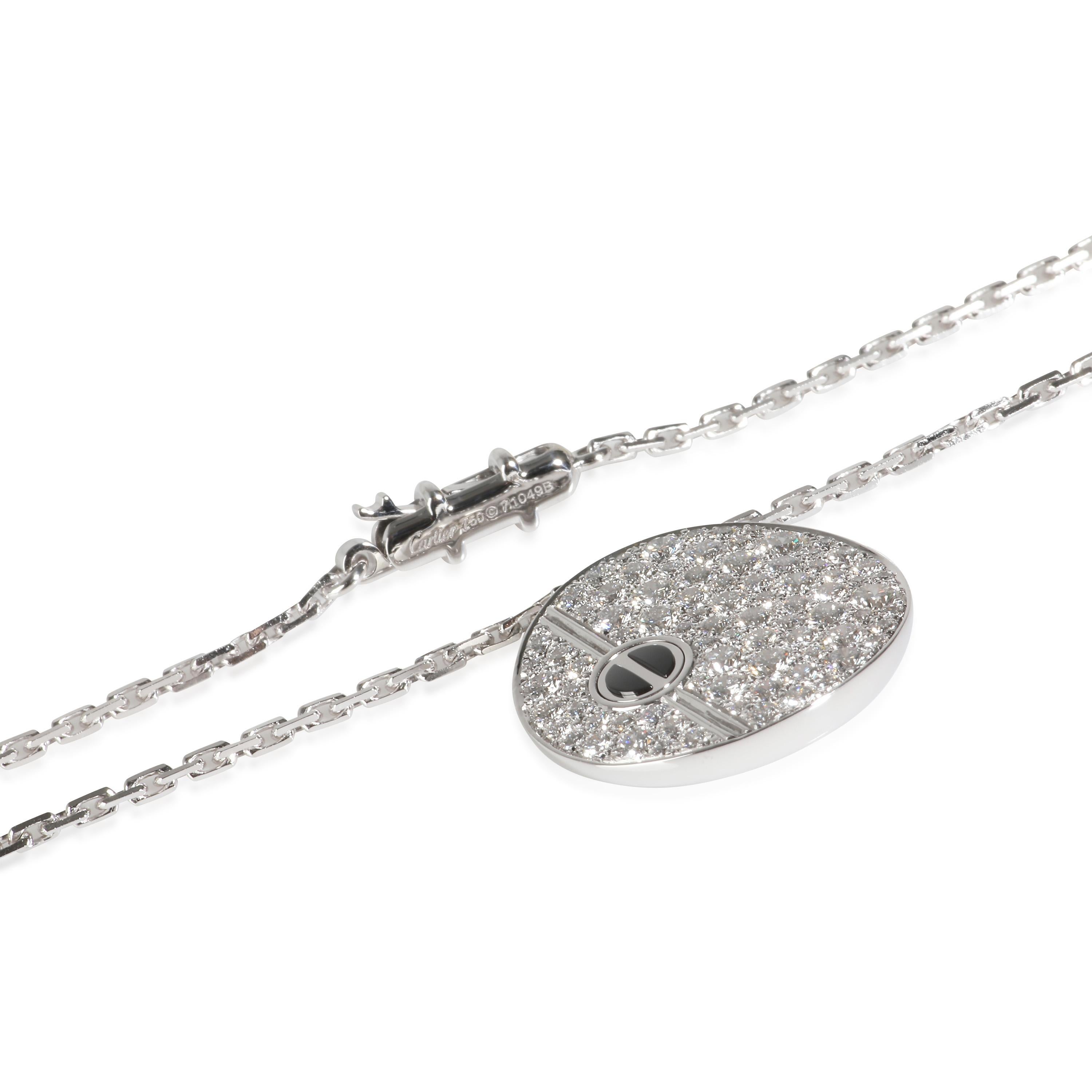 Women's Cartier Diamond & Black Ceramic Love Pendant (White Gold) For Sale