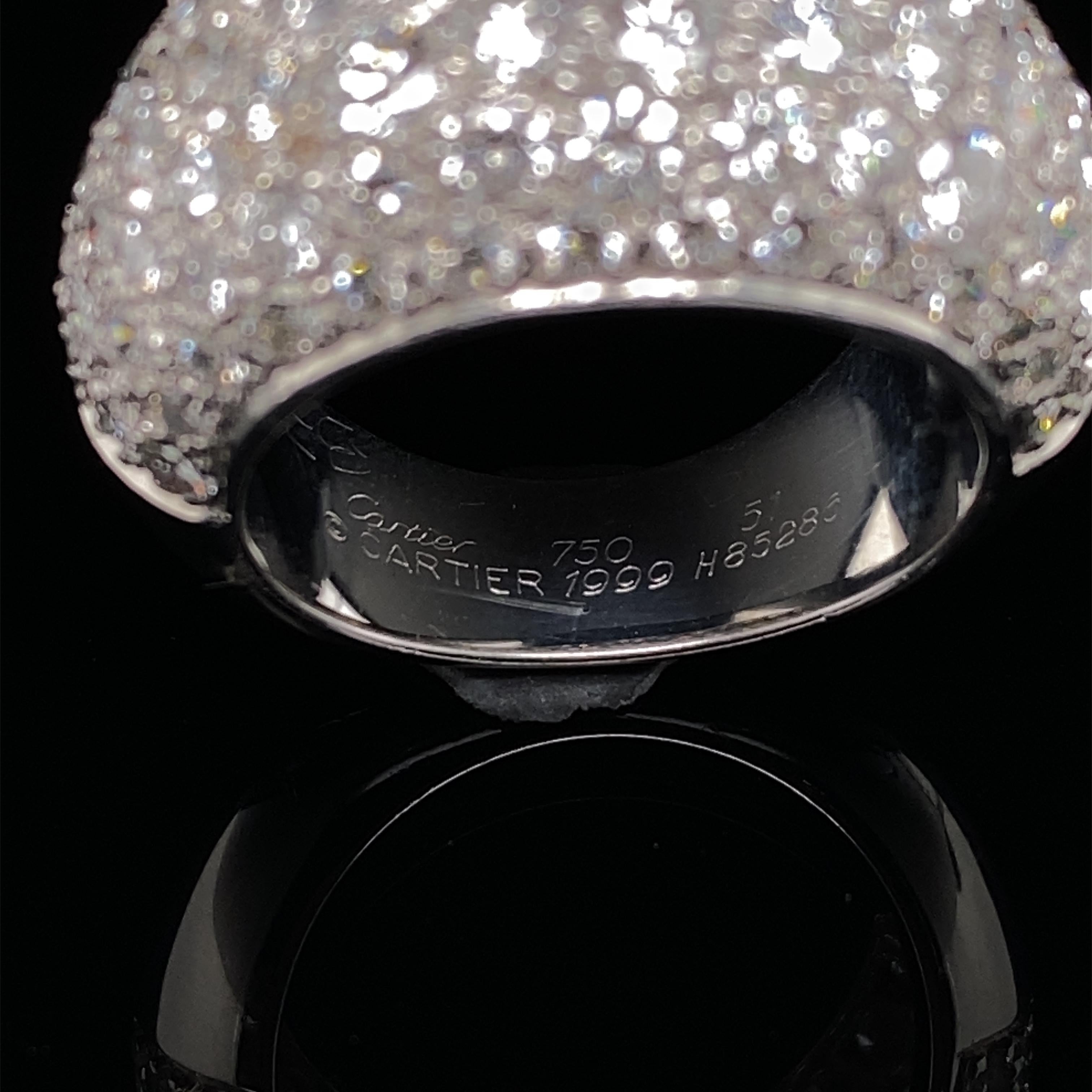 Cartier Diamond Bombé 18 Karat White Gold Ring In Good Condition In London, GB