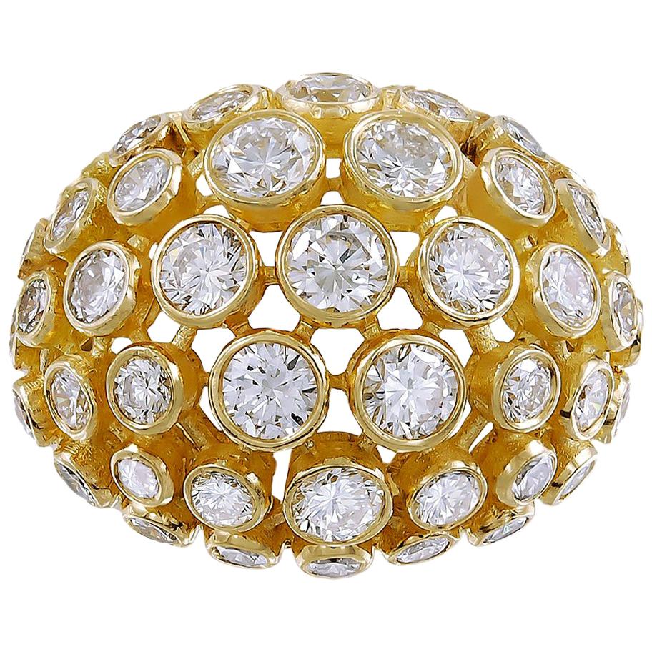 Cartier Rue De La Paix Diamond Bombe Ring For Sale