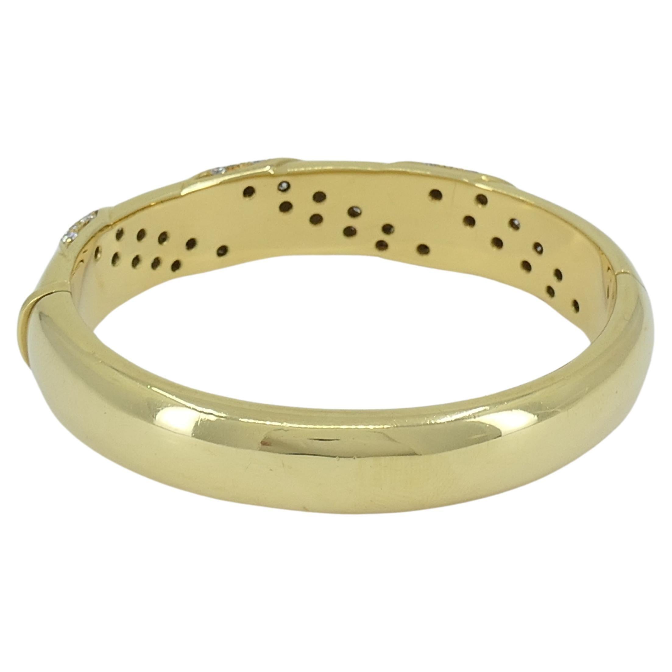 Round Cut Cartier Diamond Bracelet 18k Gold Vintage Bangle