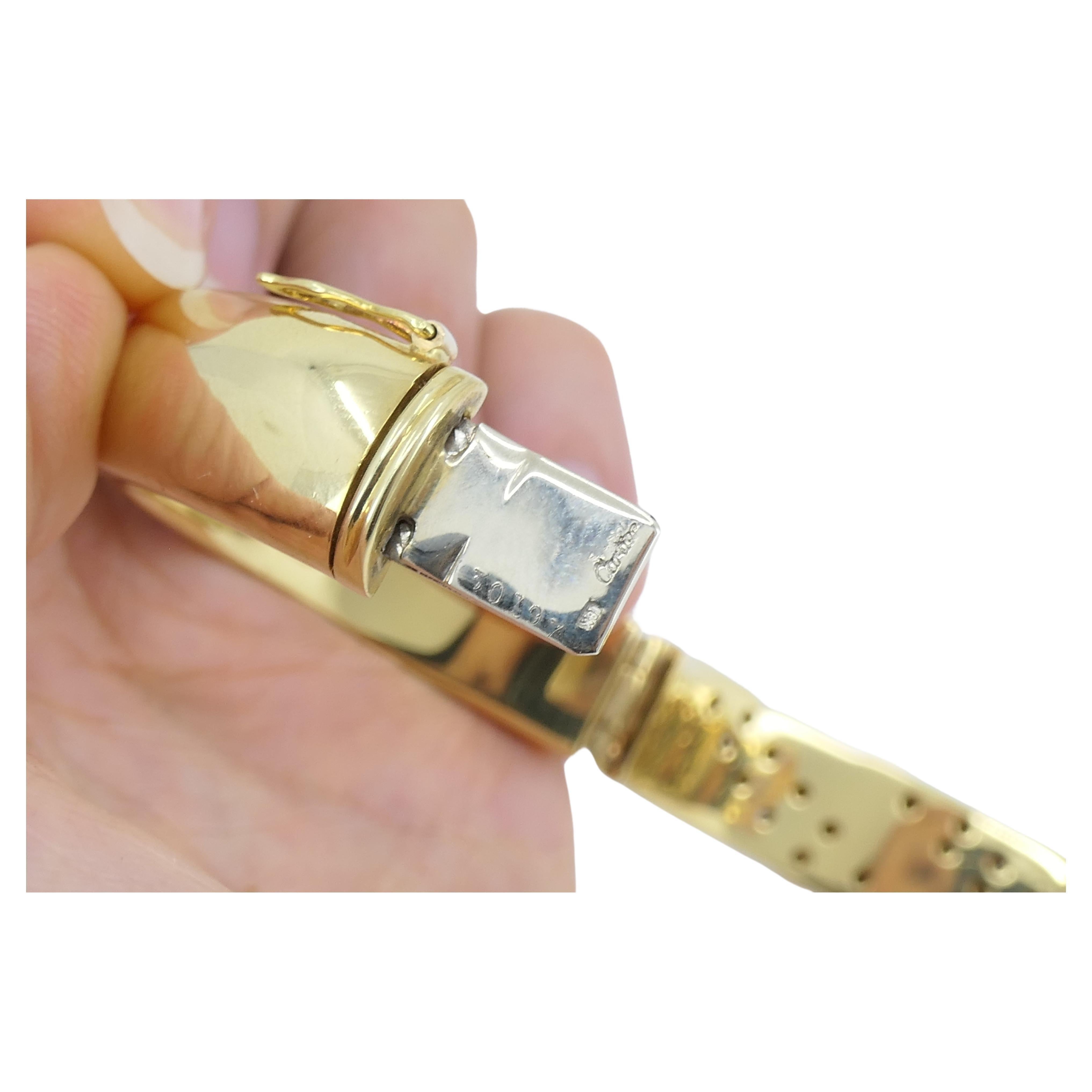 Cartier Diamond Bracelet 18k Gold Vintage Bangle In Excellent Condition In Beverly Hills, CA