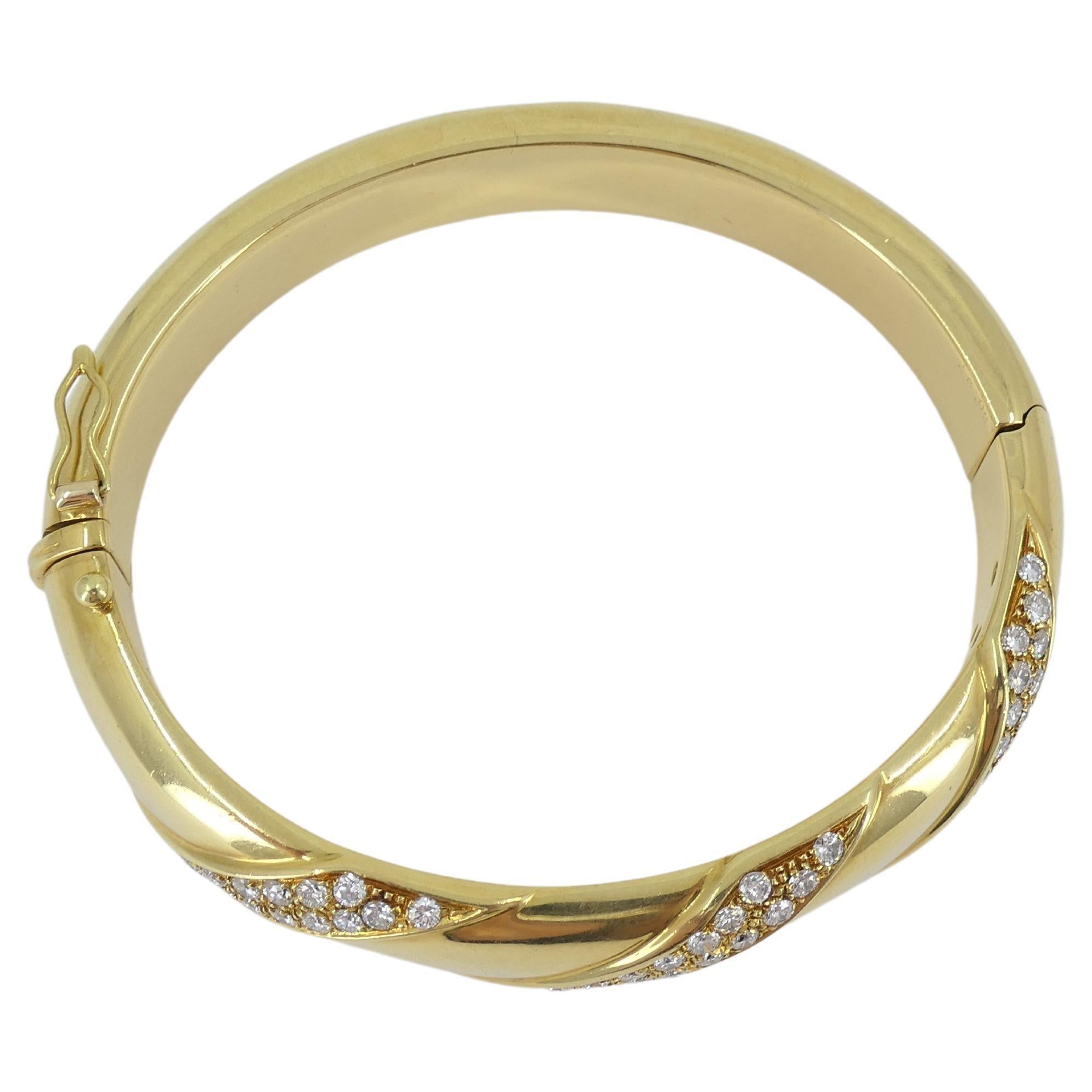 Cartier Diamond Bracelet 18k Gold Vintage Bangle 1