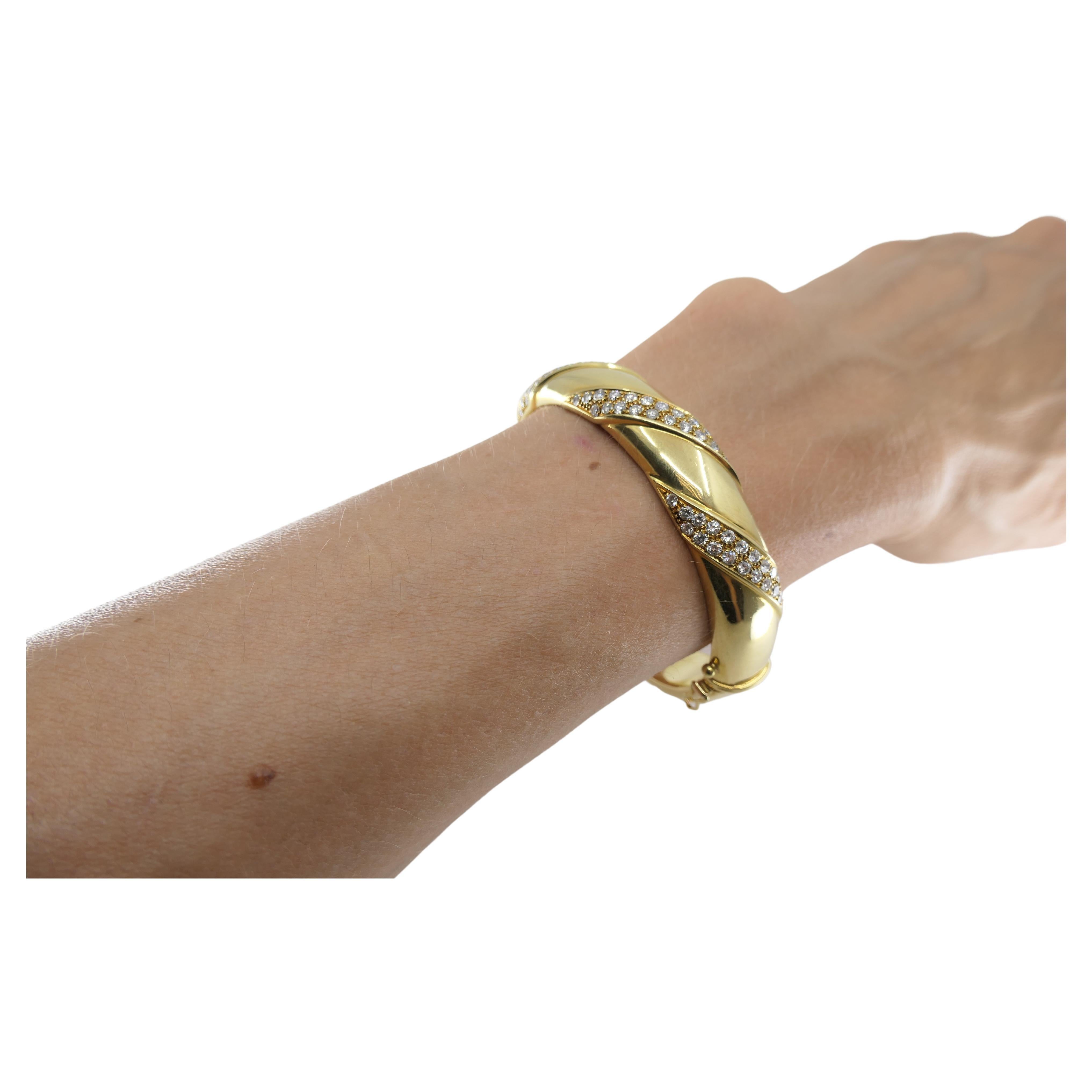 Cartier Diamond Bracelet 18k Gold Vintage Bangle 2