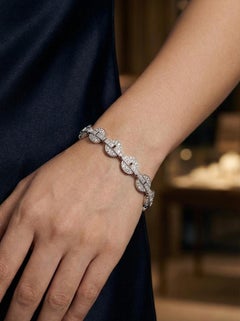 Cartier Diamond Bracelet 4.24 CT E VVS 18K White Gold Elegant Links