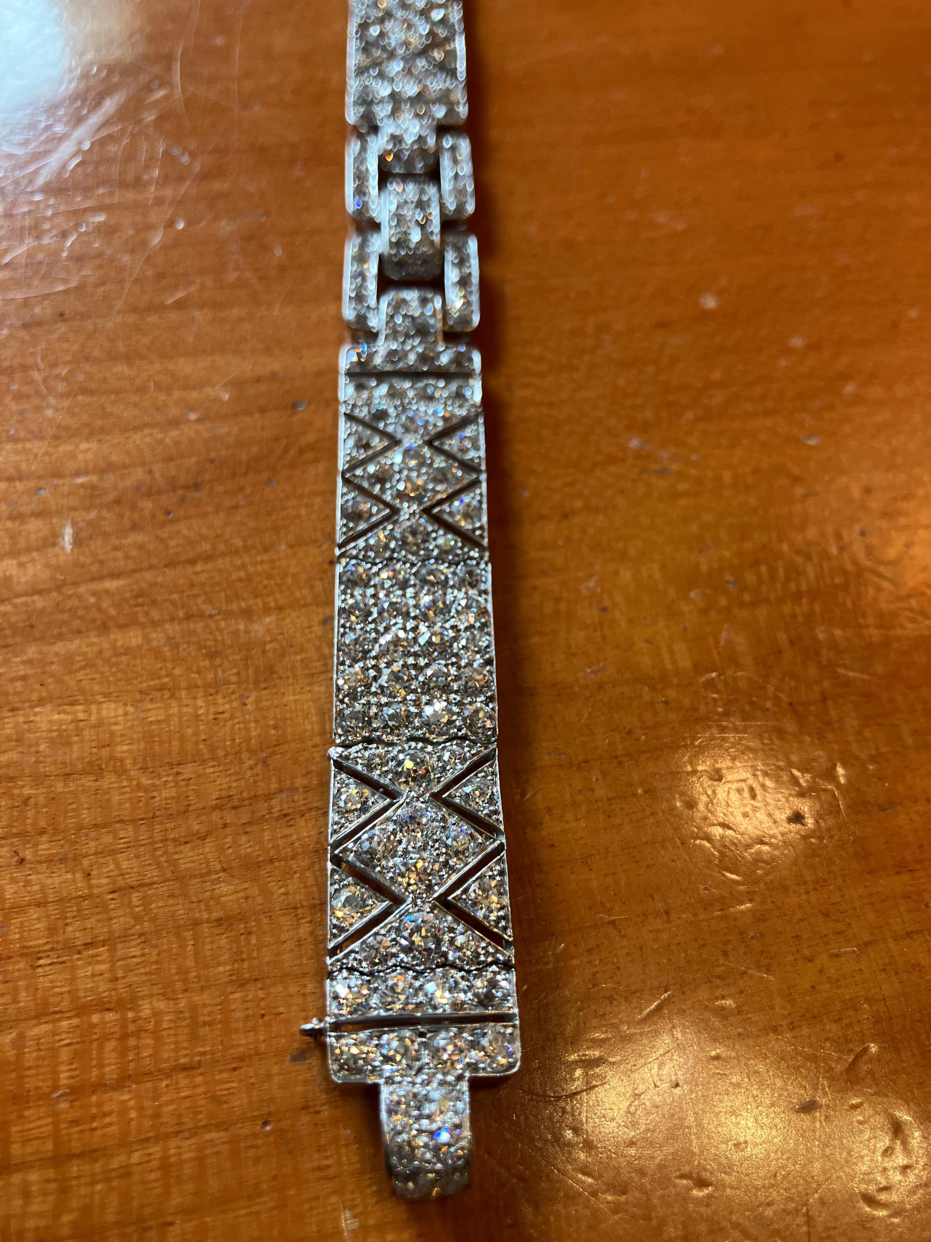 French Cut Cartier Diamond Bracelet  For Sale