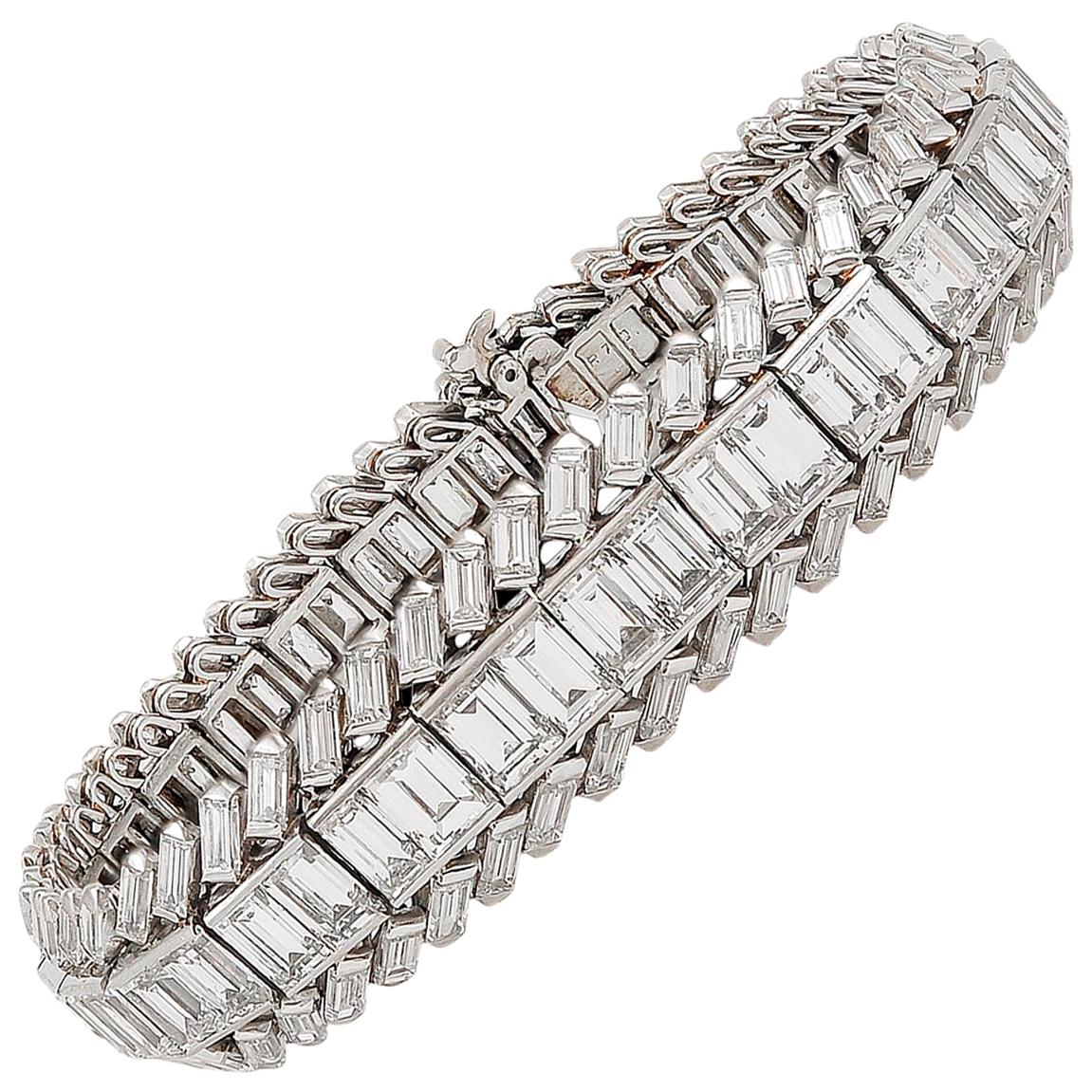 Cartier Diamant-Armband aus Weißgold und Platin im Angebot