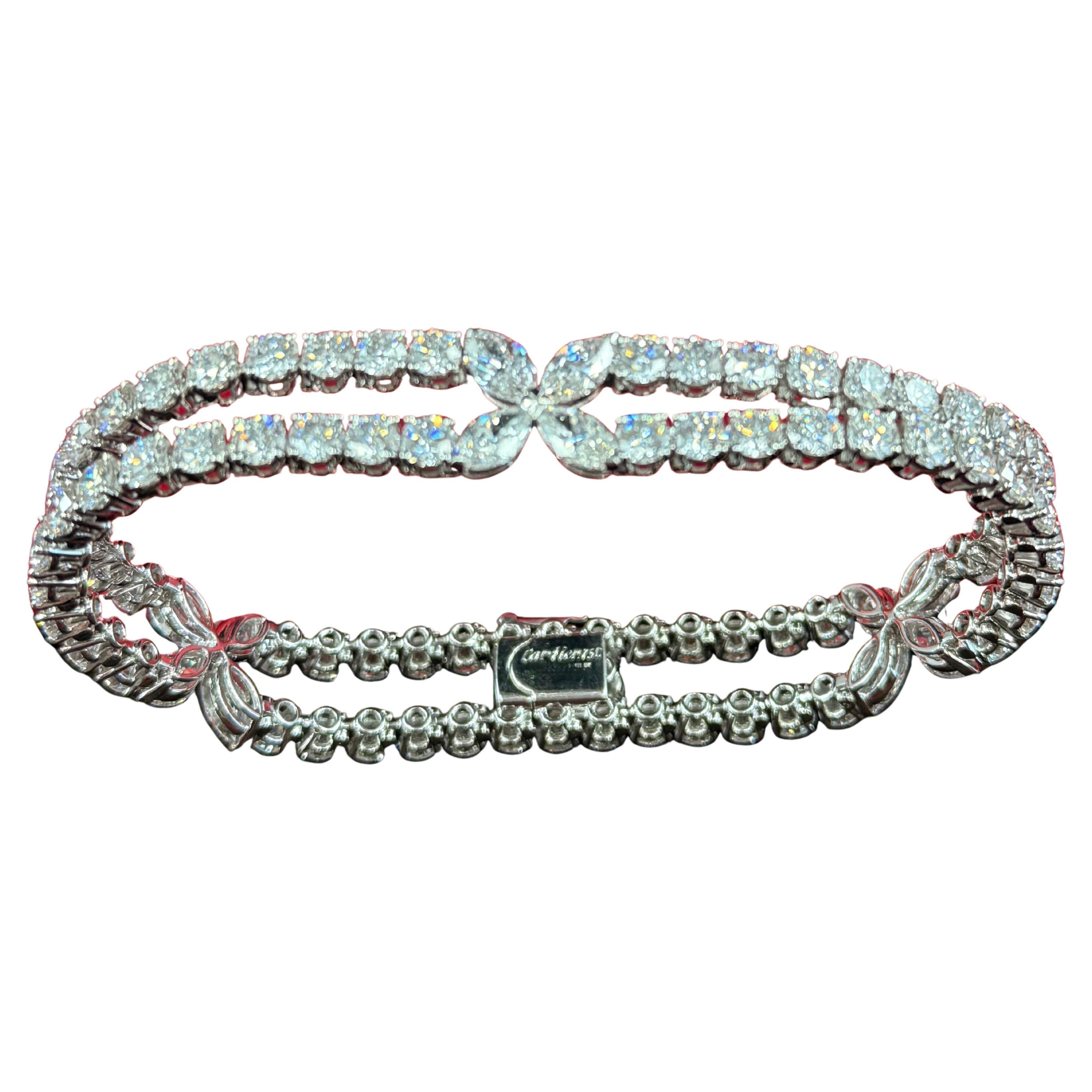 Cartier Paris , Circa 1990 Flexible Diamond Bracelet In Good Condition For Sale In Beverly Hills, CA