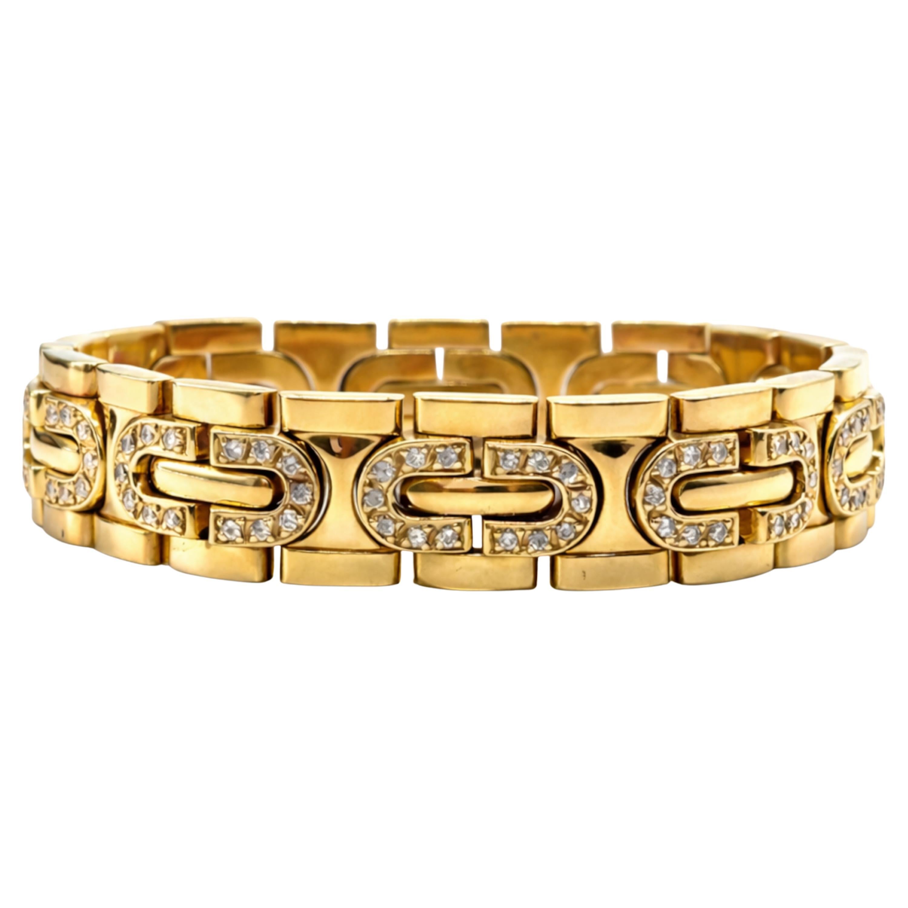 Bracelet en or jaune 18k avec diamants de Cartier