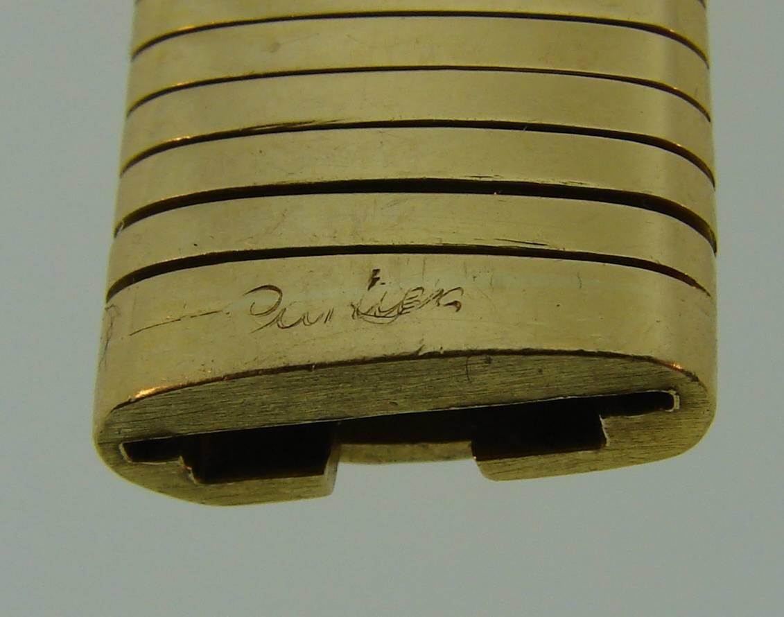 Cartier Diamond Bracelet Tubogas 18k Gold Vintage Estate Jewelry 3