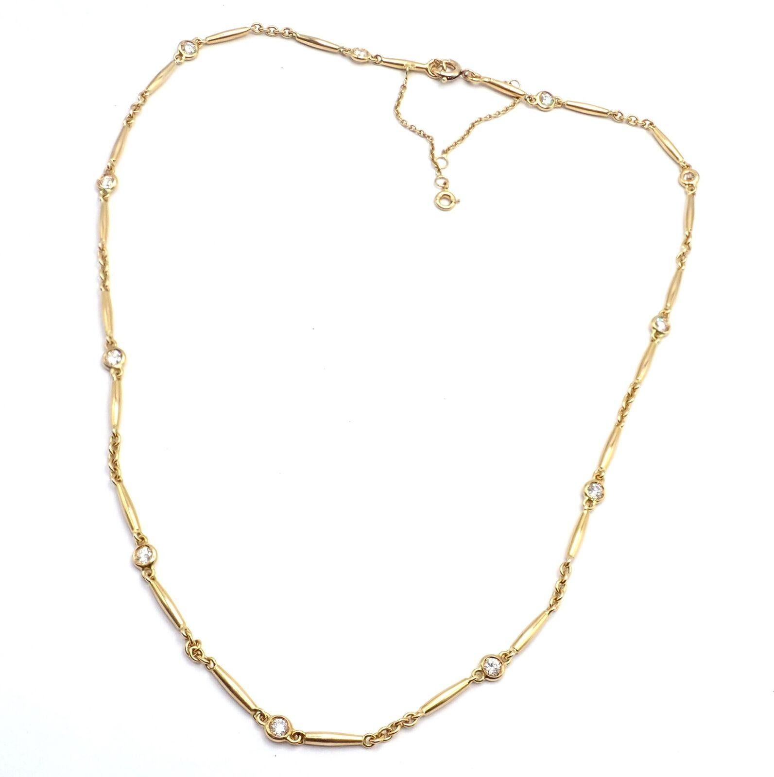 Brilliant Cut Cartier Diamond by the Yard Choker Yellow Gold Necklace
