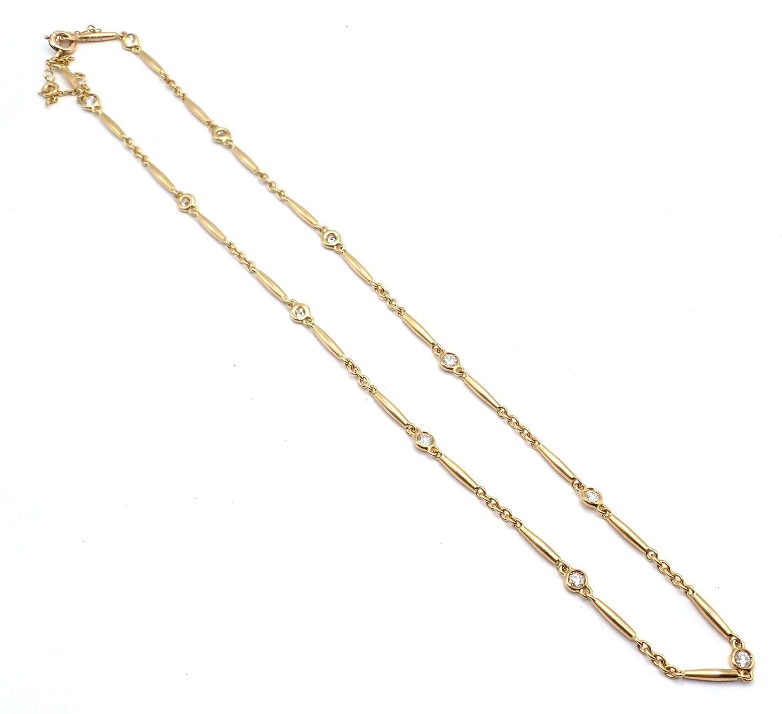Cartier Diamond by the Yard Choker Yellow Gold Necklace In Excellent Condition In Holland, PA