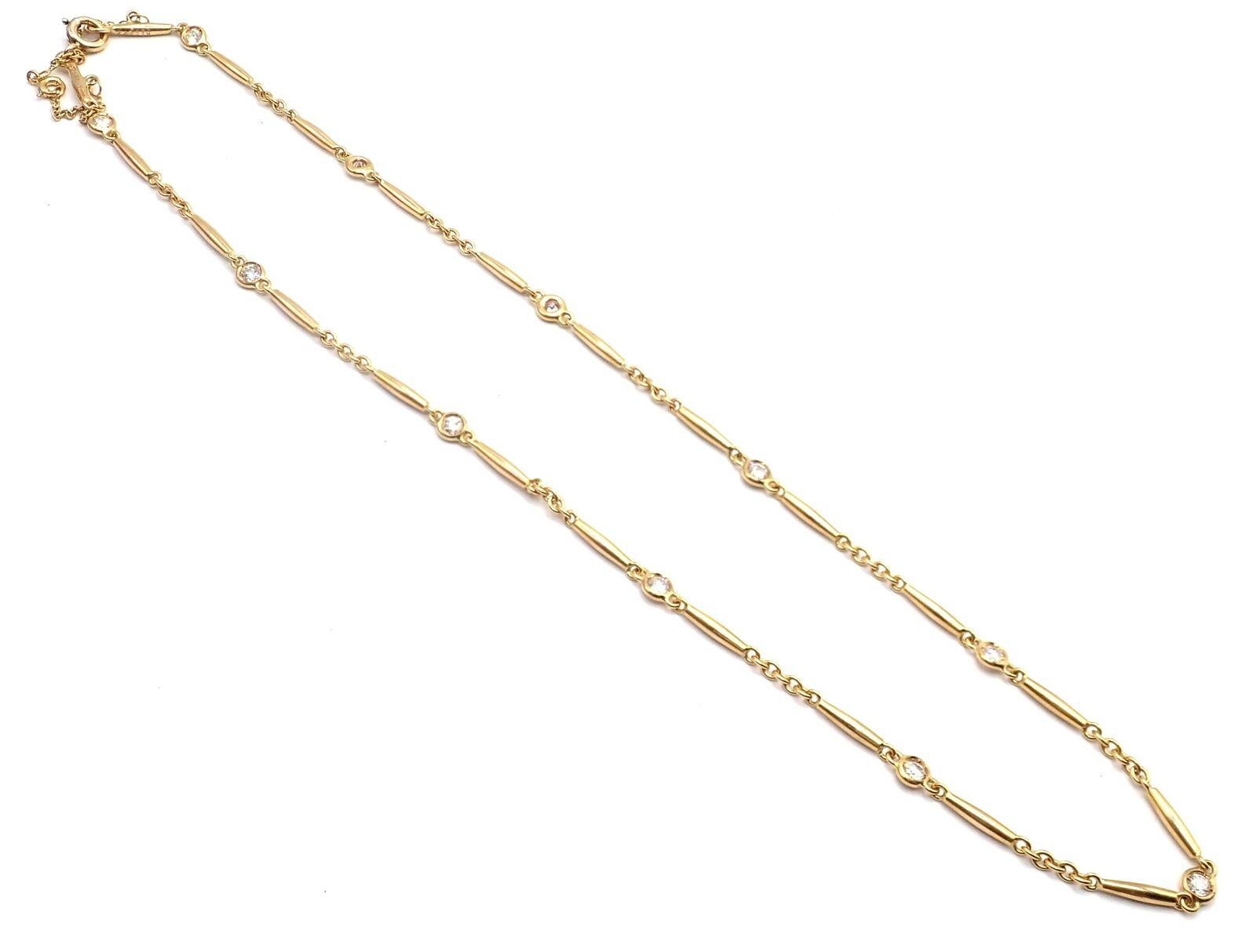 Women's or Men's Cartier Diamond by the Yard Choker Yellow Gold Necklace