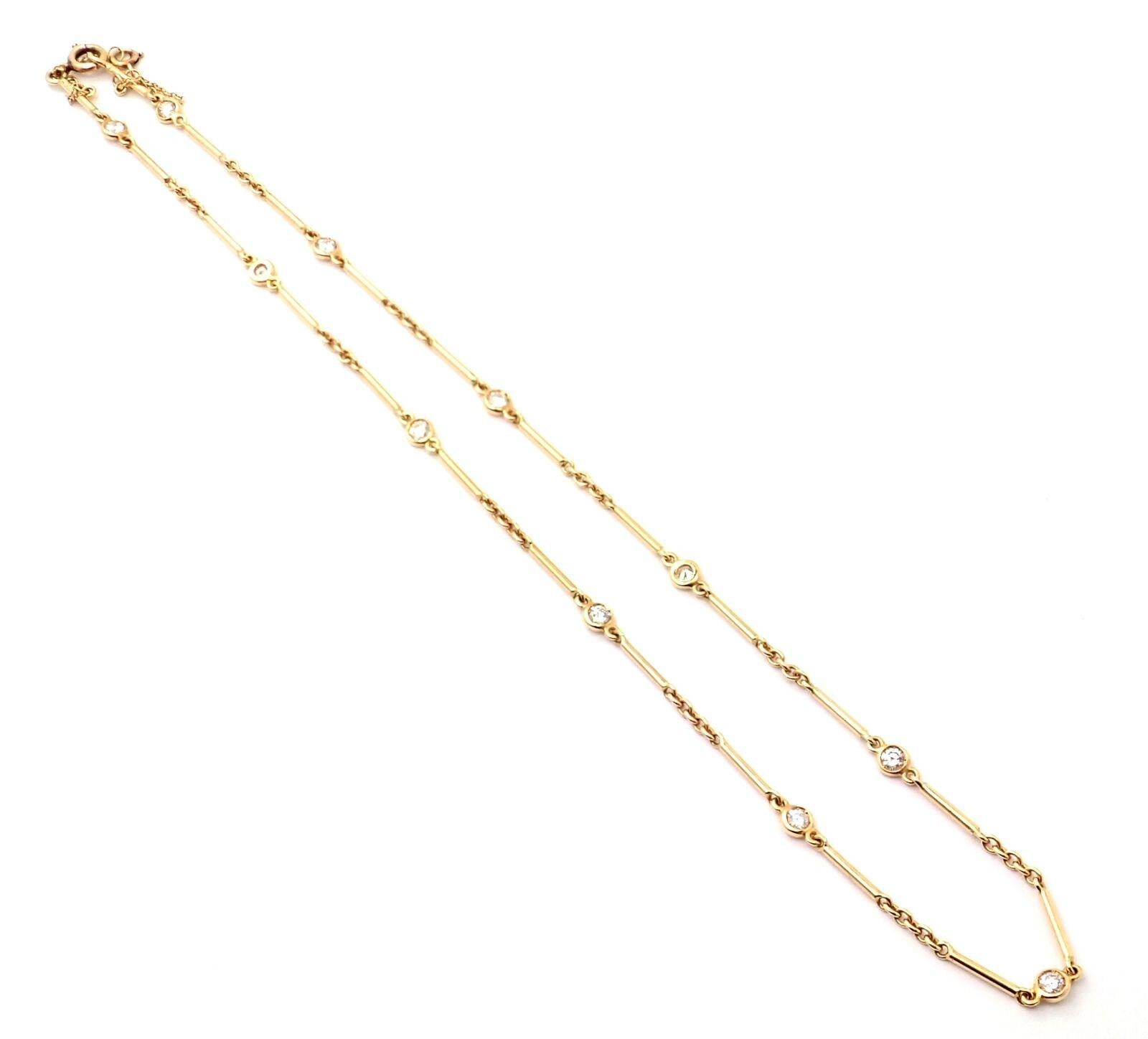 Cartier Diamond by the Yard Choker Yellow Gold Necklace In Excellent Condition In Holland, PA