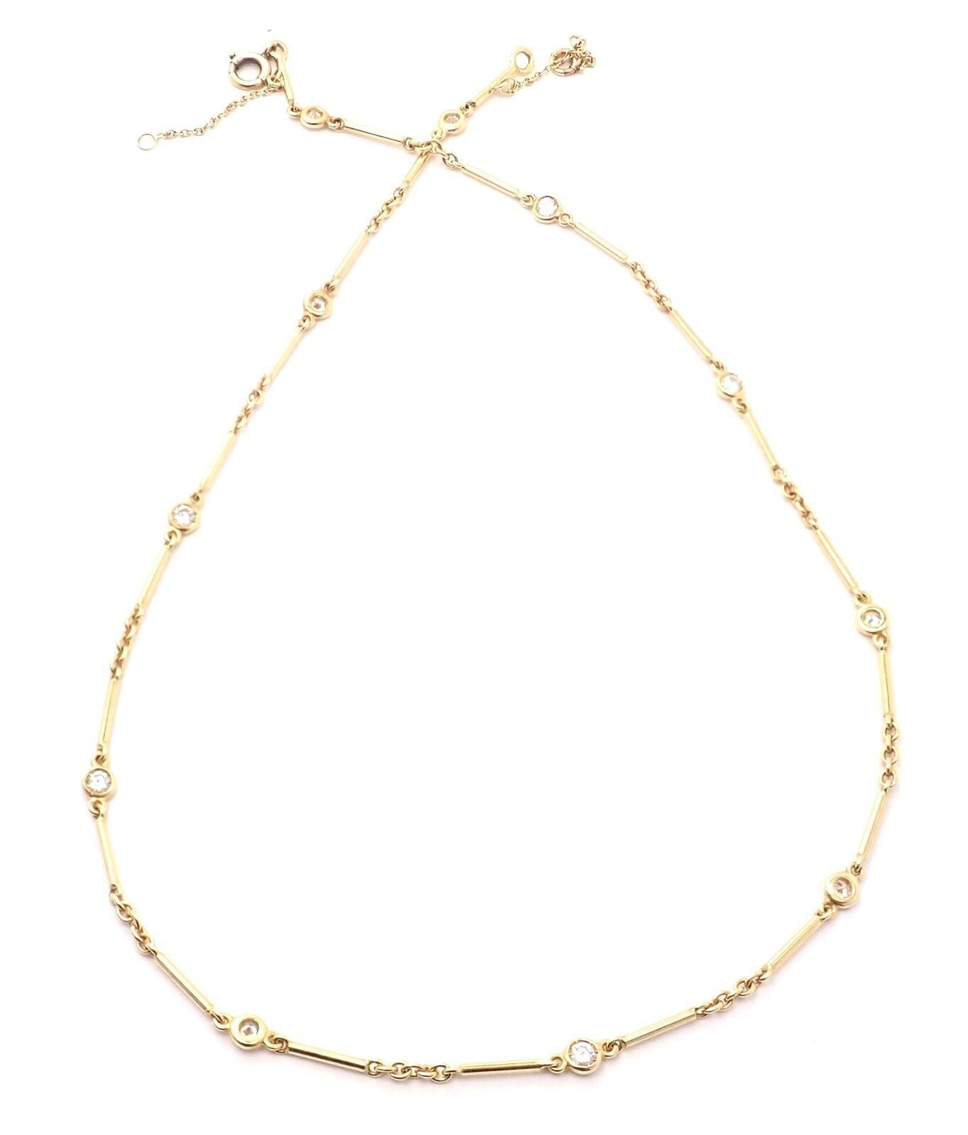 Cartier Diamond by the Yard Choker Yellow Gold Necklace 2