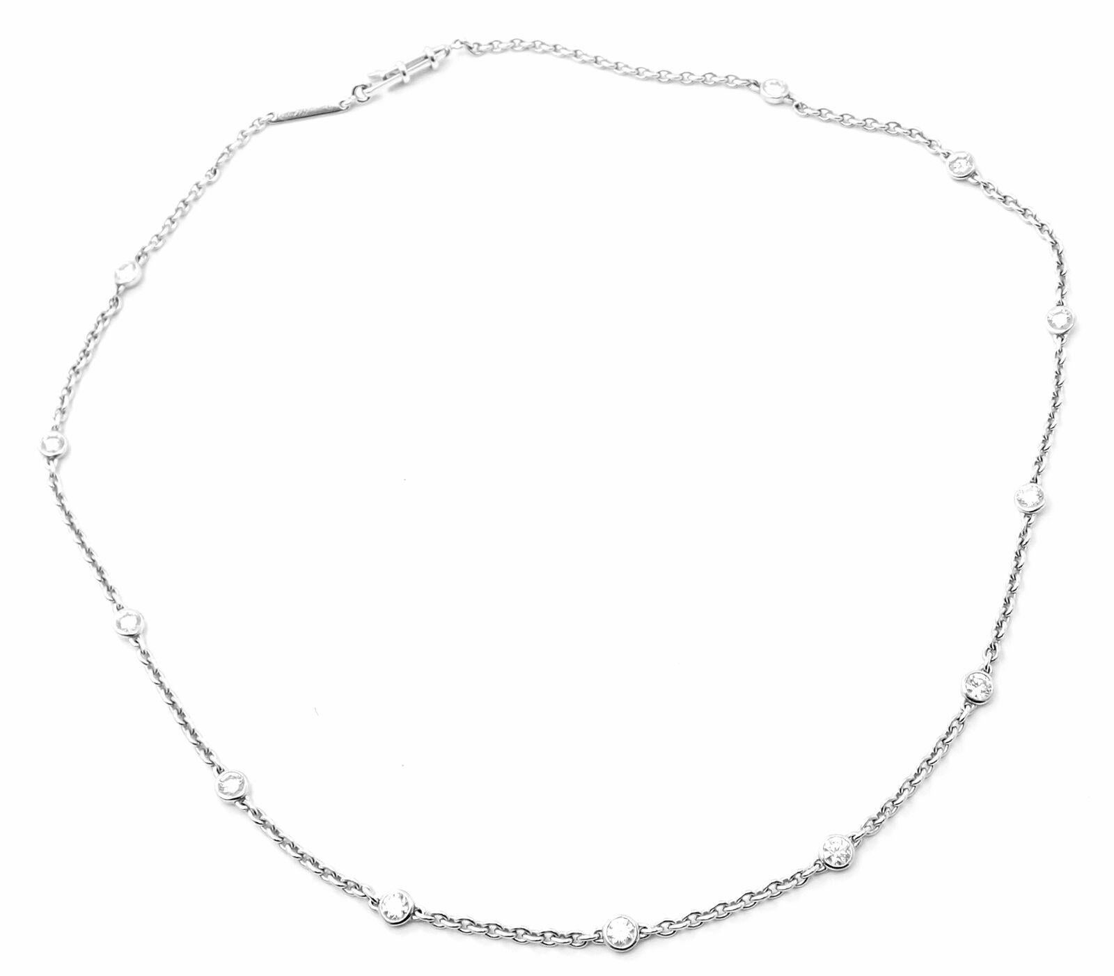 18k White Gold Diamond By The Yard Choker Necklace by Cartier.
With 12 round brilliant cut diamonds VS1 clarity, G color total weight 1.5ct
Details:
Chain: Length 14.5