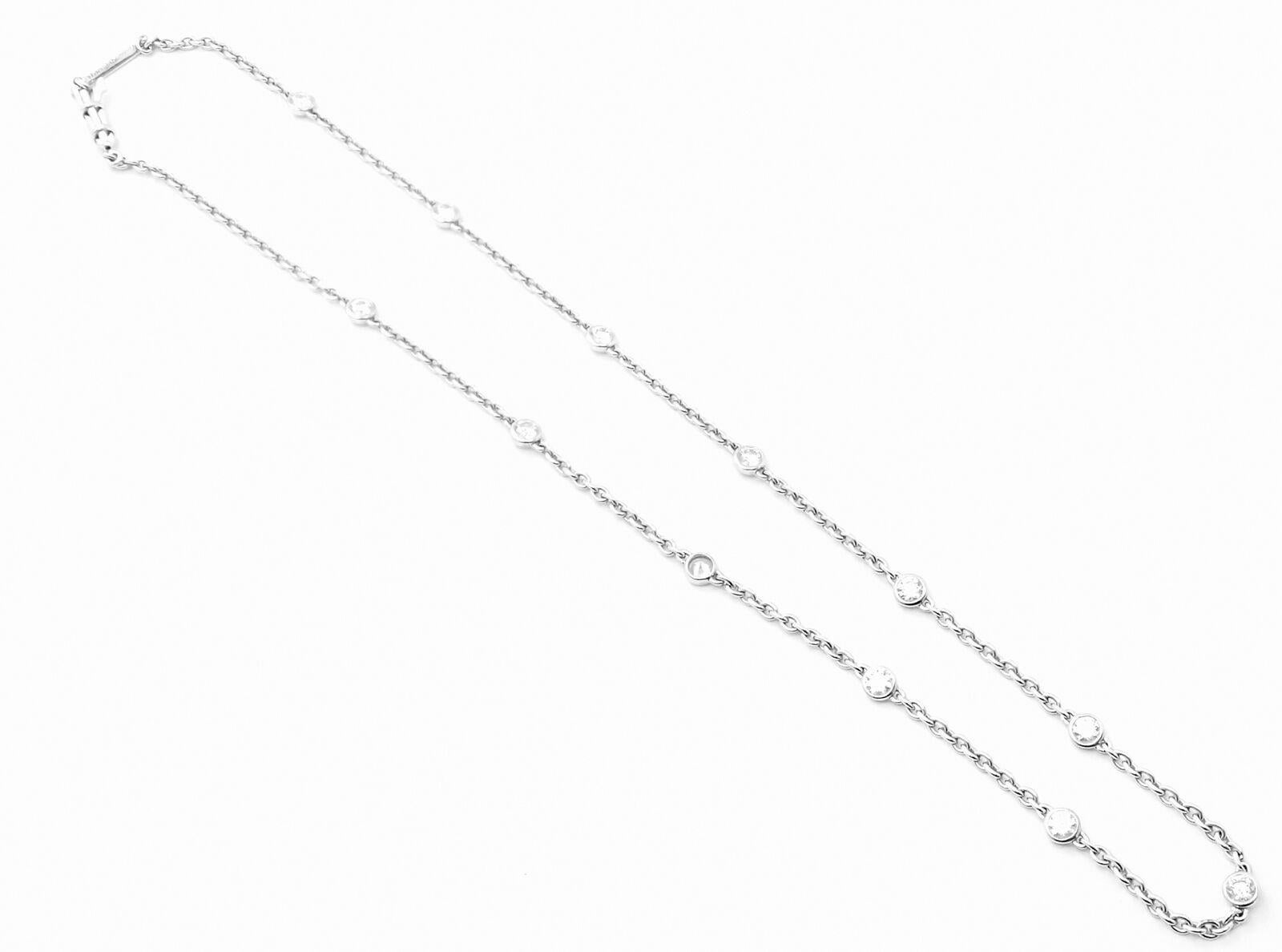 Brilliant Cut Cartier Diamond by the Yard White Gold Chain Necklace For Sale