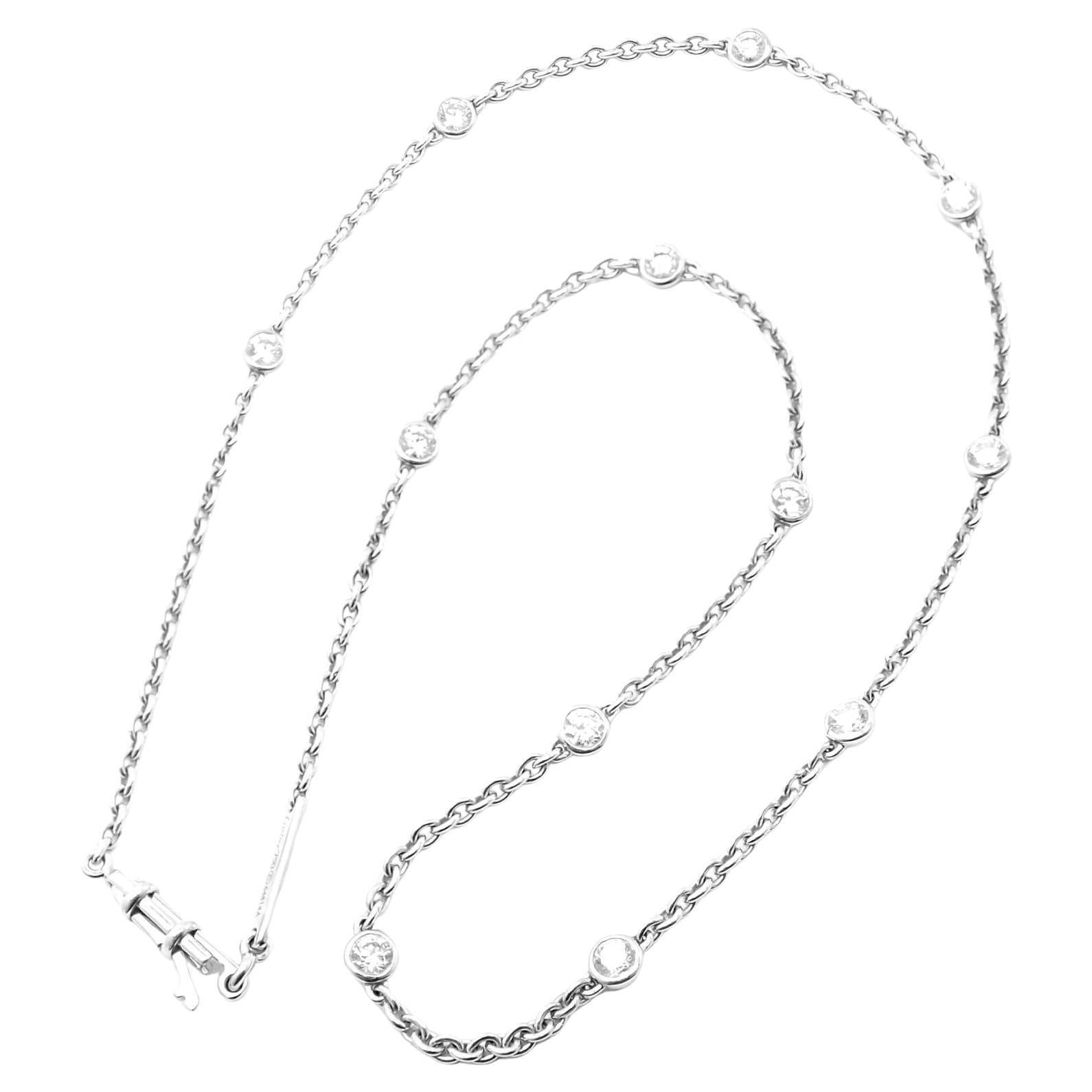 Cartier Diamond by the Yard White Gold Chain Necklace For Sale