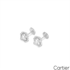 Cartier Diamond C de Cartier Stud Earrings 2.42ct G/VVS1 GIA Certified