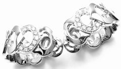 Cartier Diamond C De Cartier White Gold Hoop Earrings