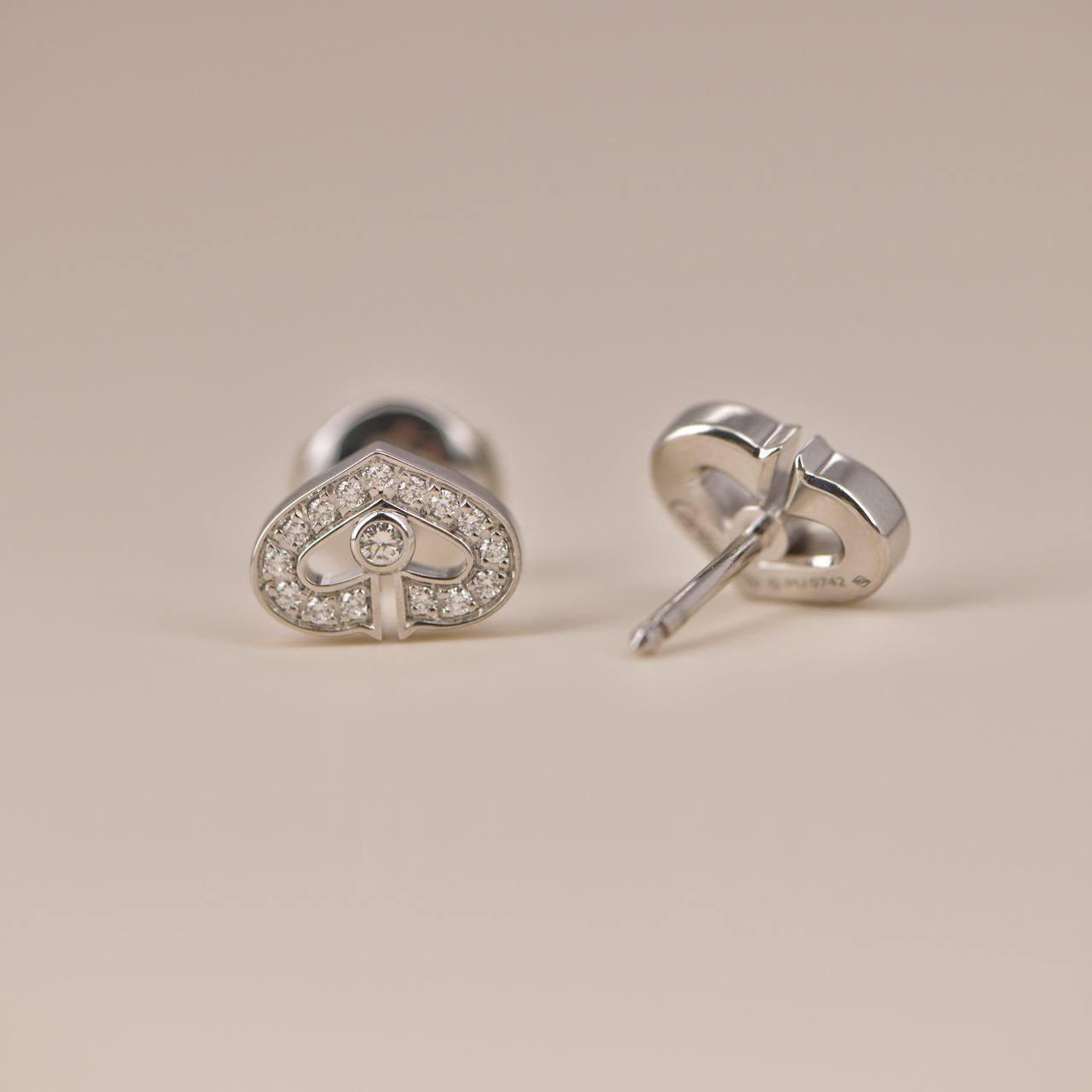 Women's or Men's Cartier Diamond C Hearts De Cartier Earrings