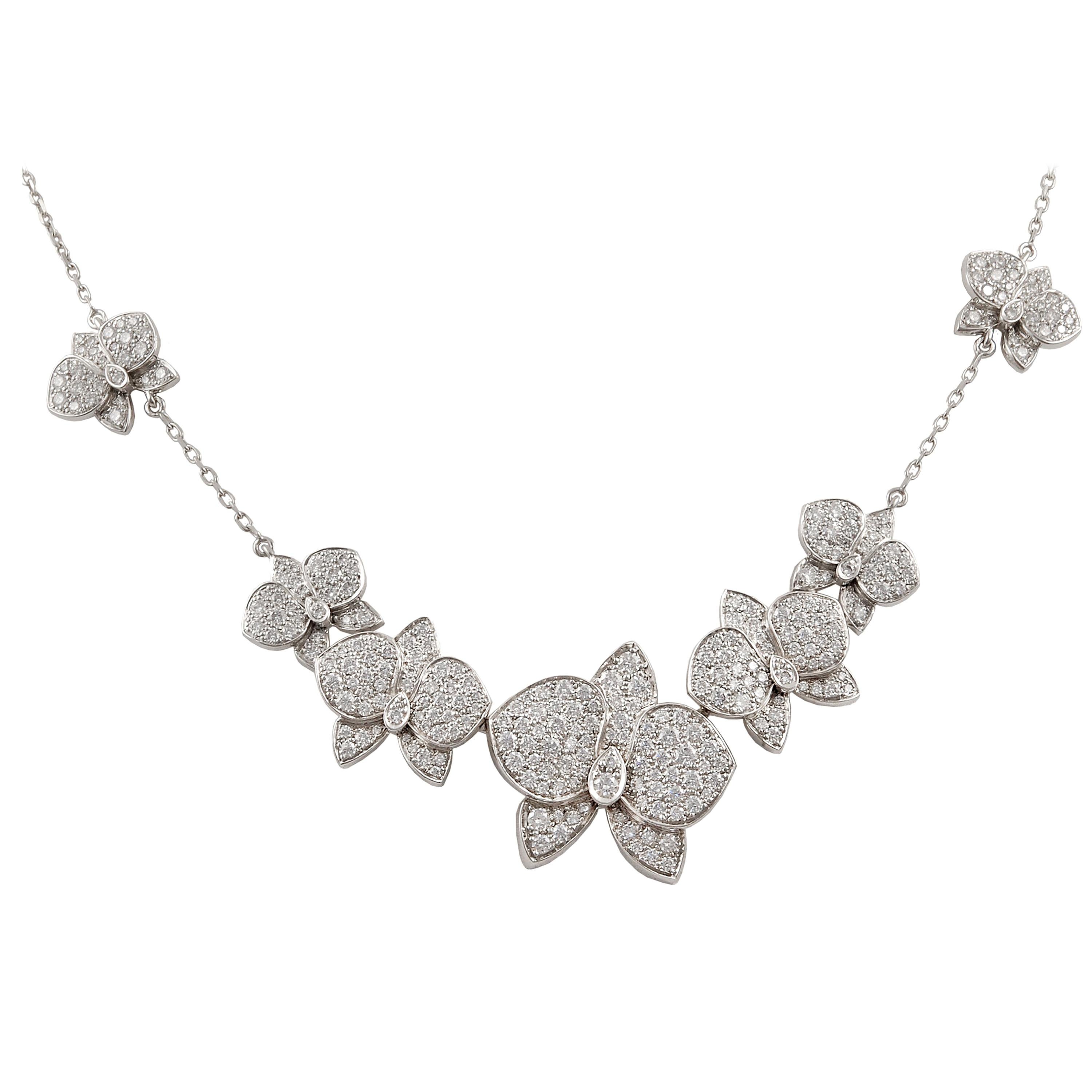 Cartier Diamond Caresse D’ Orchidees Necklace