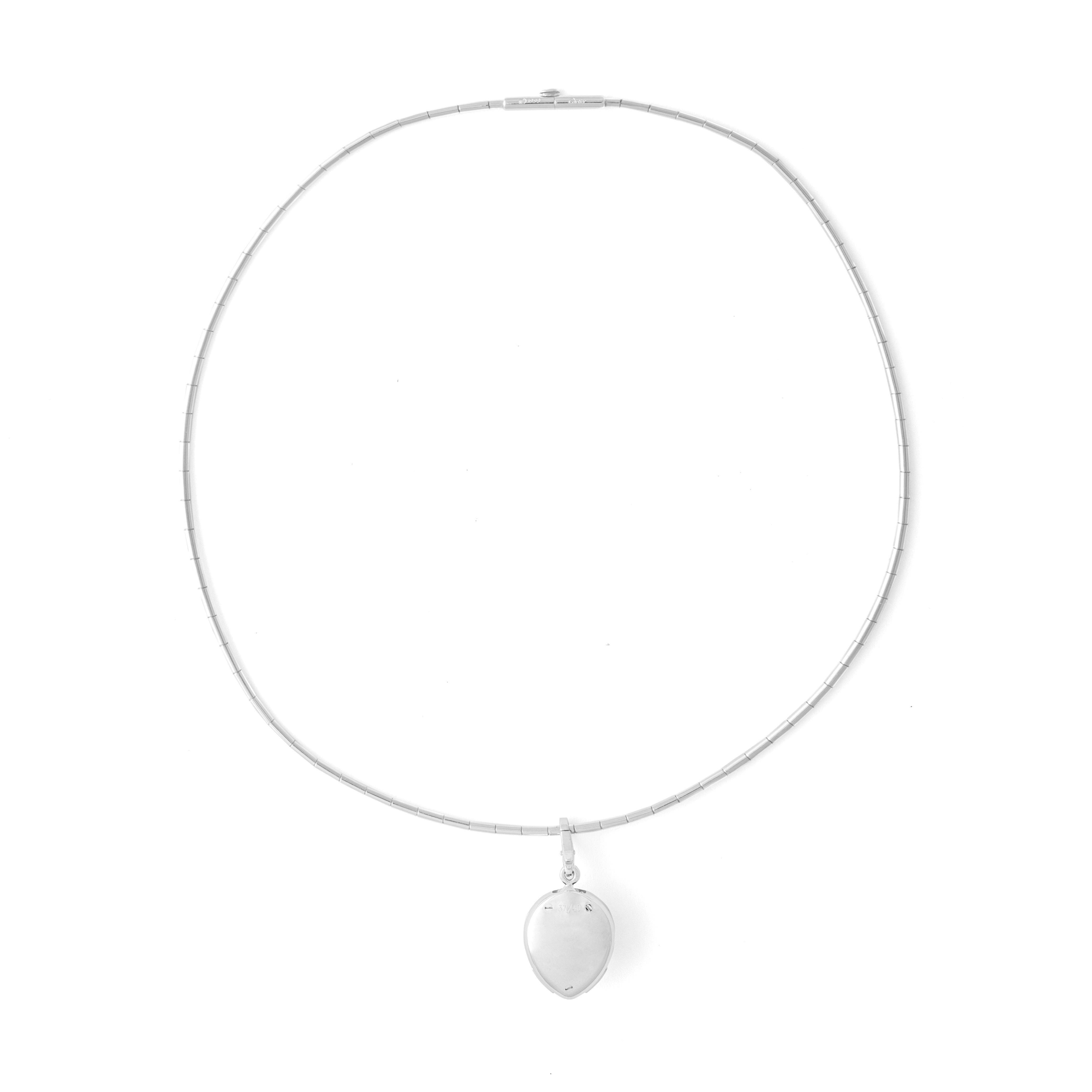 Cartier Diamond Chalcedony White Gold 18K Retractable Turtle Pendant Necklace For Sale 2
