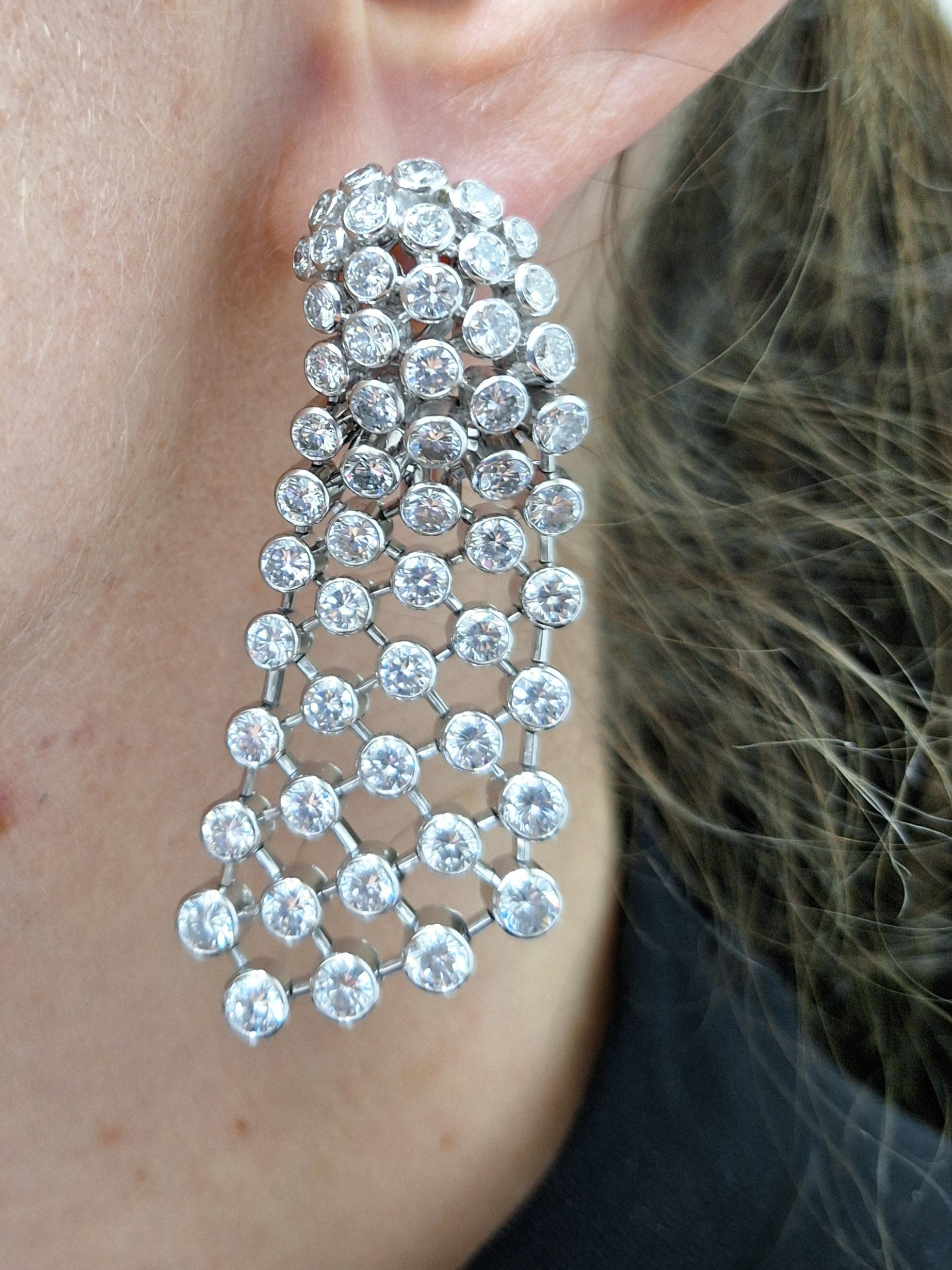 Women's or Men's Cartier Diamond Chandelier Earrings For Sale