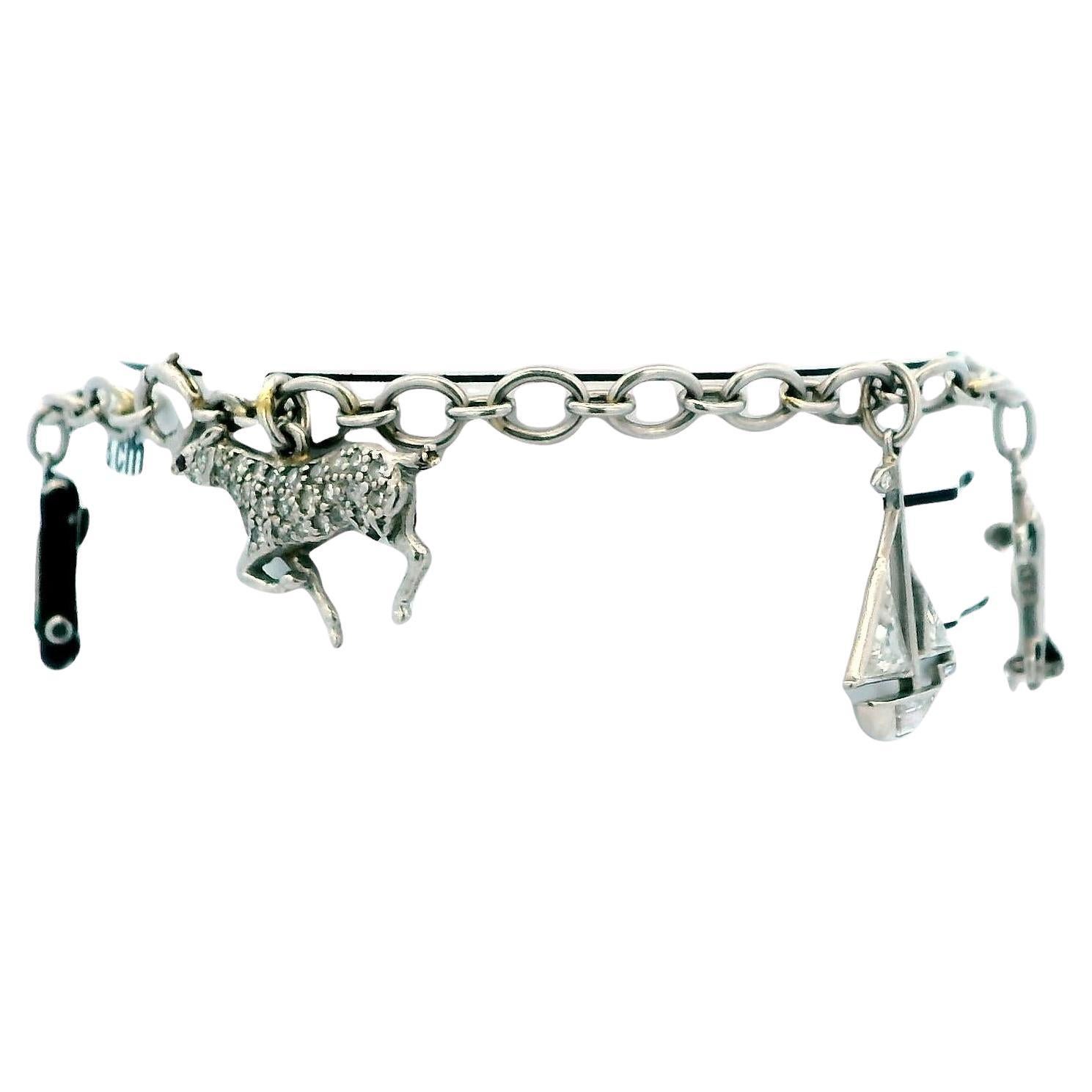 Cartier Diamond Charm 1937 in platinum Bracelet