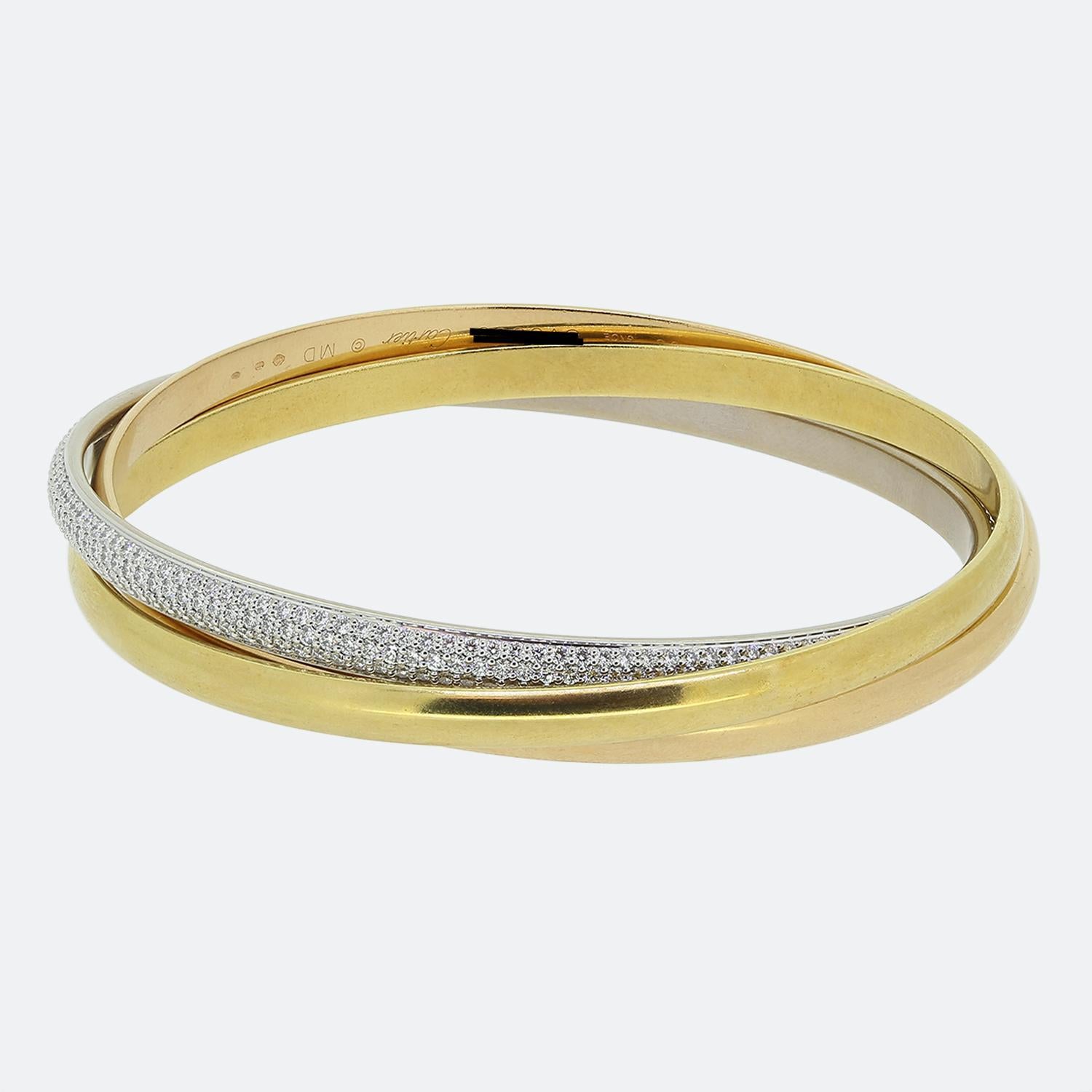 Pulsera Trinity Clásica Diamante Cartier Mediana en Excelente estado para la venta en London, GB