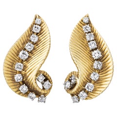Cartier Diamond Clip Earrings, 1.80 Carats