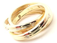 Cartier Diamond Constellation Trinity Yellow Gold Band Ring