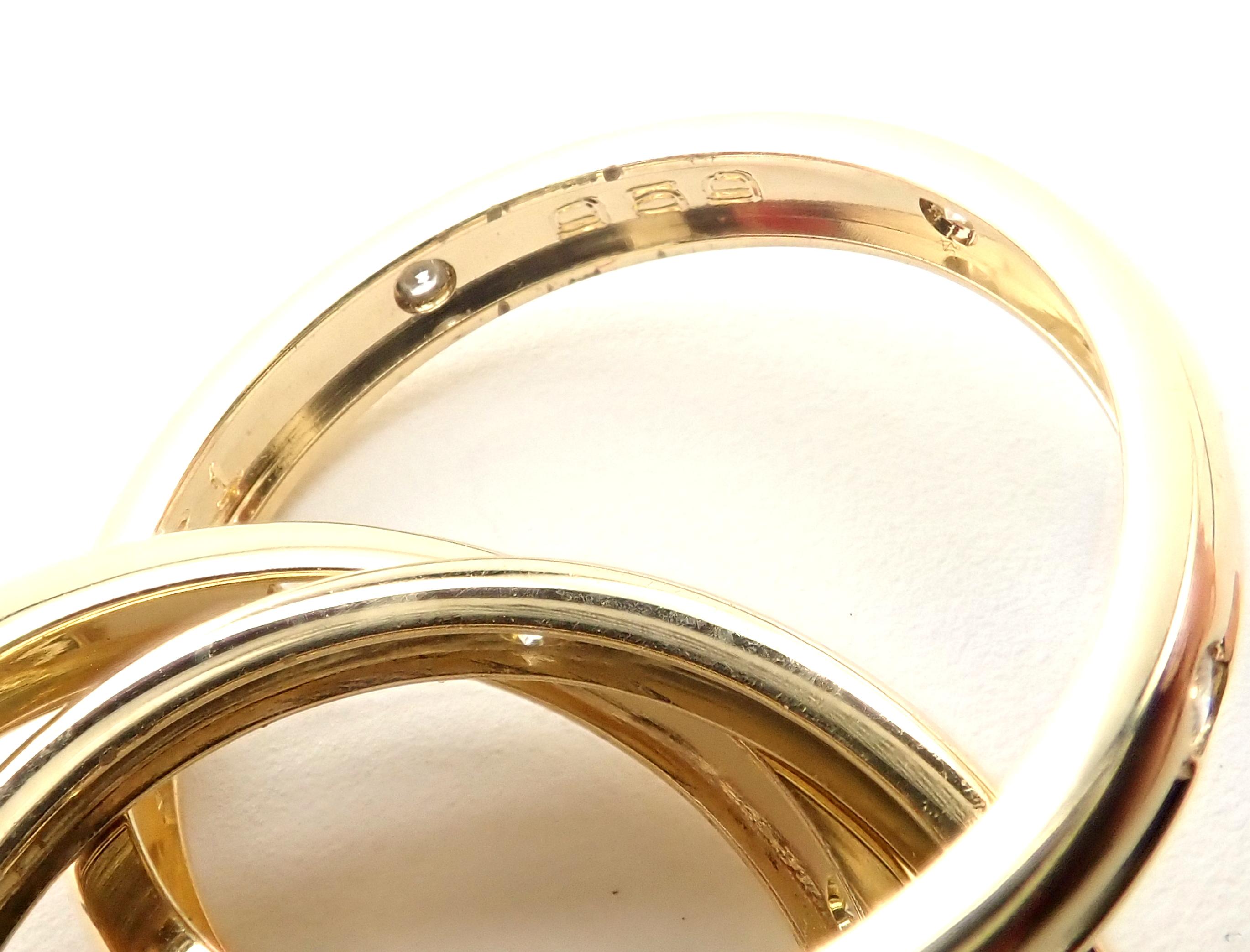 Women's or Men's Cartier Diamond Constellation Trinity Yellow Gold Band Ring