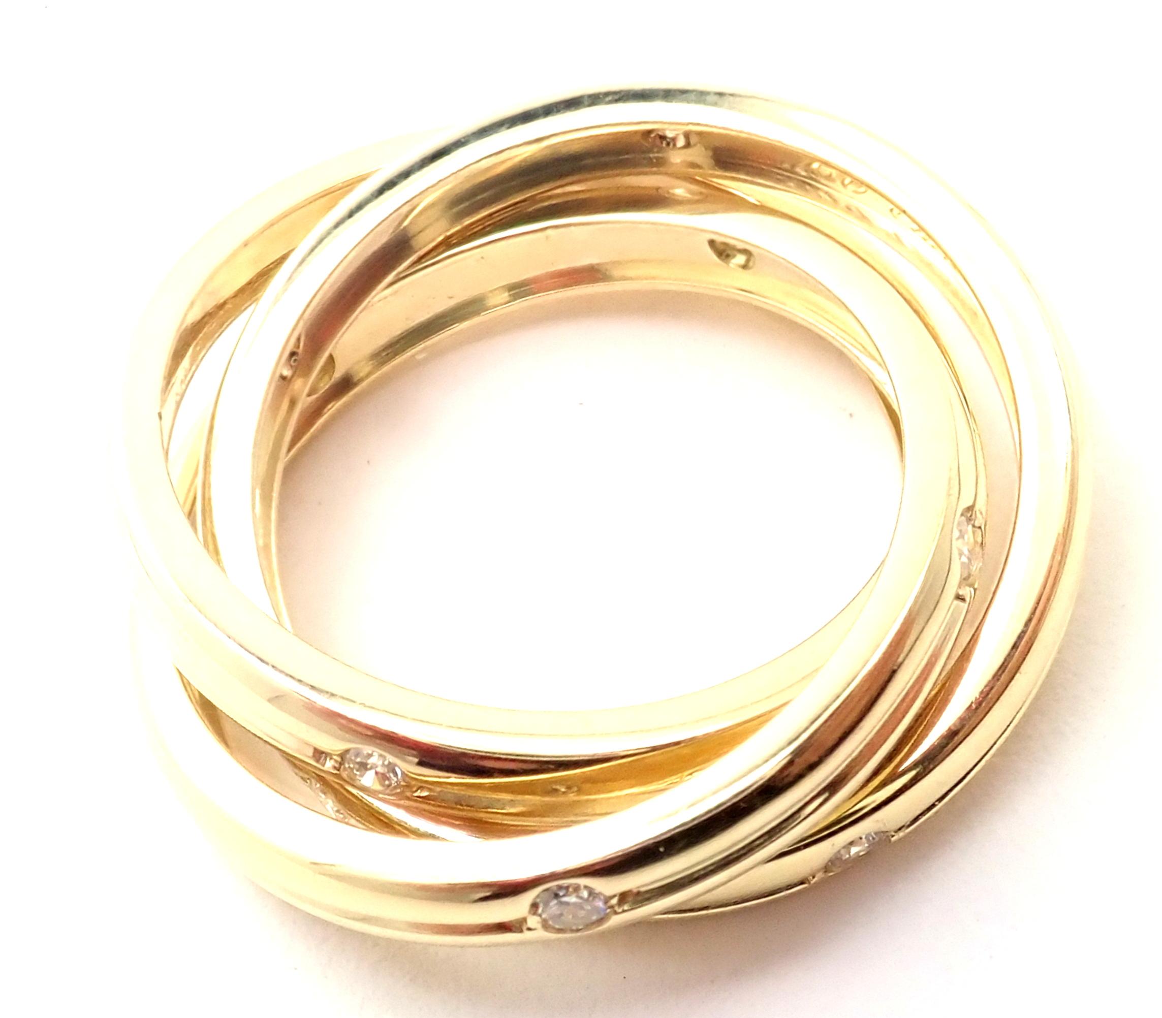 Cartier Diamond Constellation Trinity Yellow Gold Band Ring 1